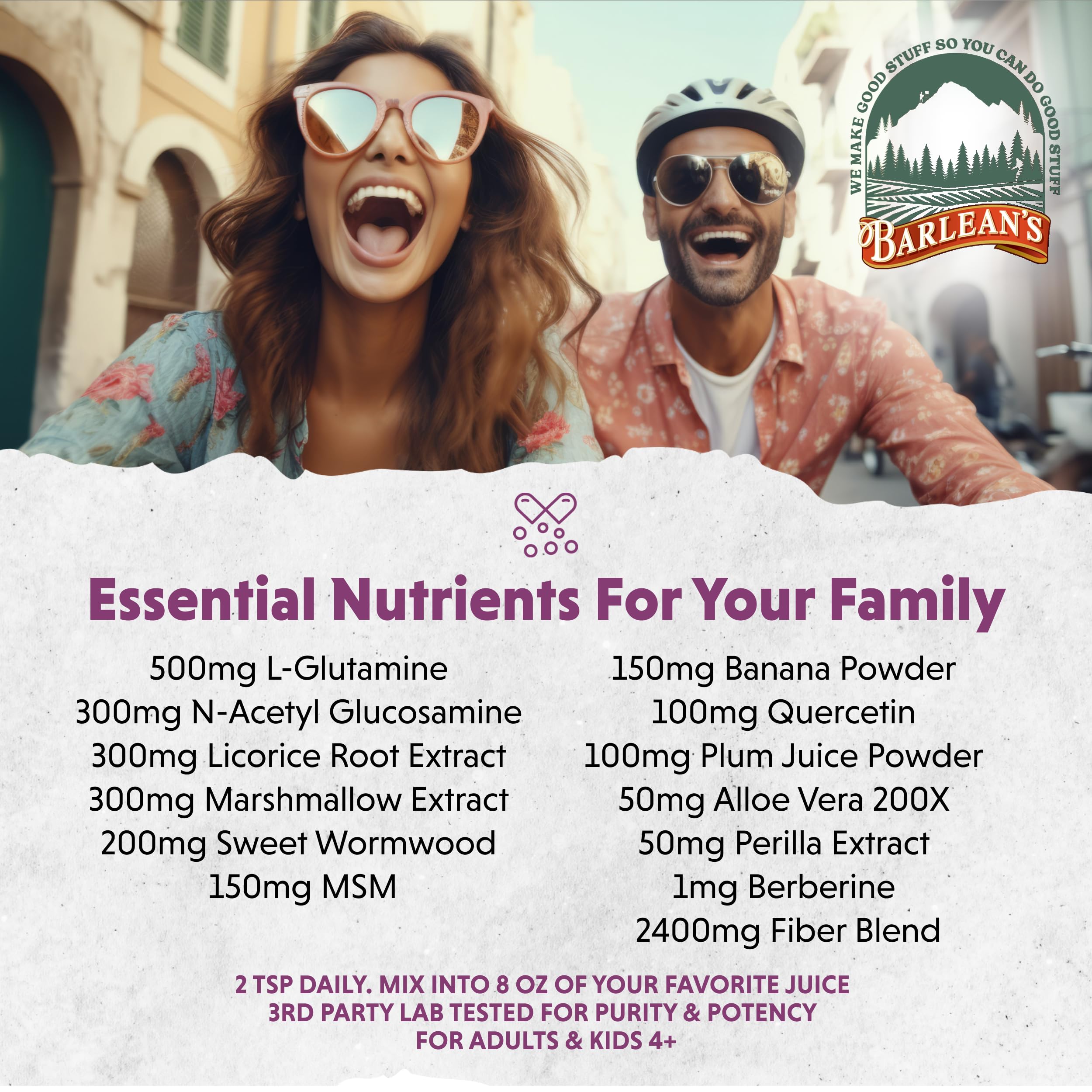 Barlean's Gut Health Powder, Intestinal Repair Fiber and Digestive Support Blend for Men and Women, Mixed Berry Drink Mix, 6.35 oz Barlean's buy supplements canada