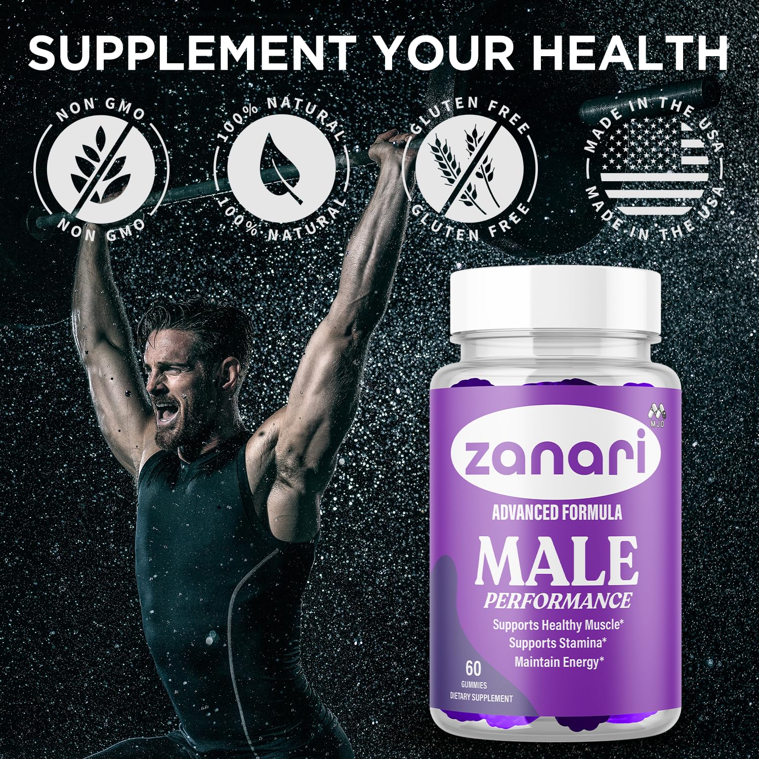 Zanari Gummies, Official Zanari Gummys for Men with All Natural Ingredients, Advanced Formula for Optimal Health & Total Wellness Support with Maximum Strength Active Lifestyle Vitamins (60 Gummies) MJO buy supplements canada