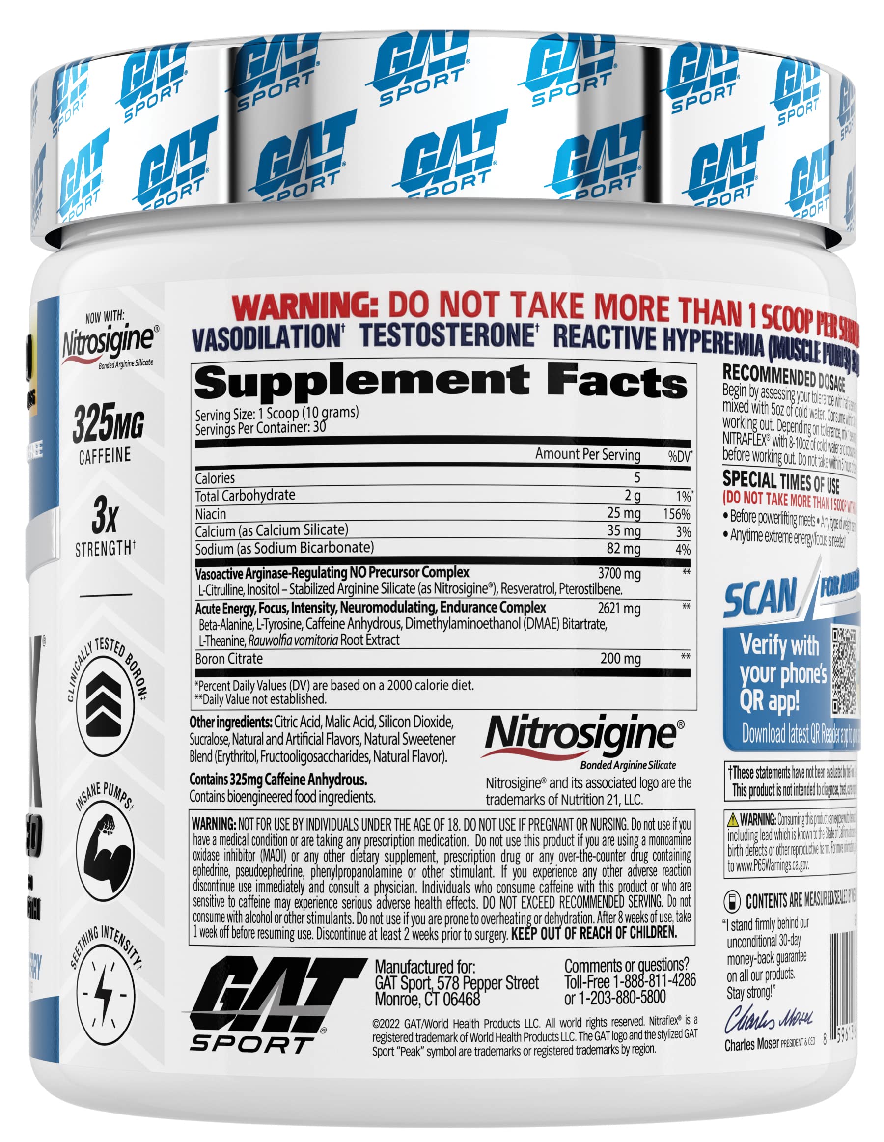 GAT SPORT Nitraflex Advanced Pre-Workout Powder, Increases Blood Flow GAT SPORT buy supplements canada