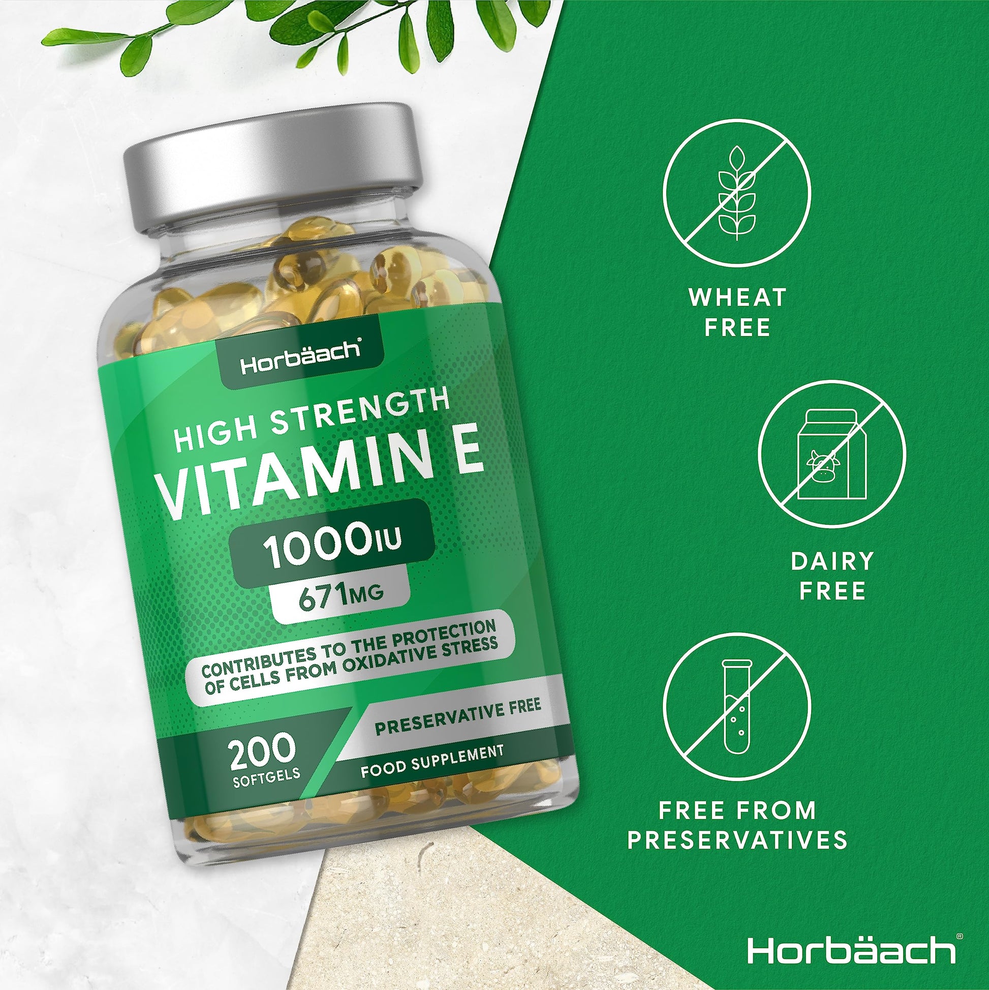 Vitamin E Capsules 1000iu | 200 Count | High Strength Vitamin E as DL-Alpha Tocopheryl Horbäach buy supplements canada