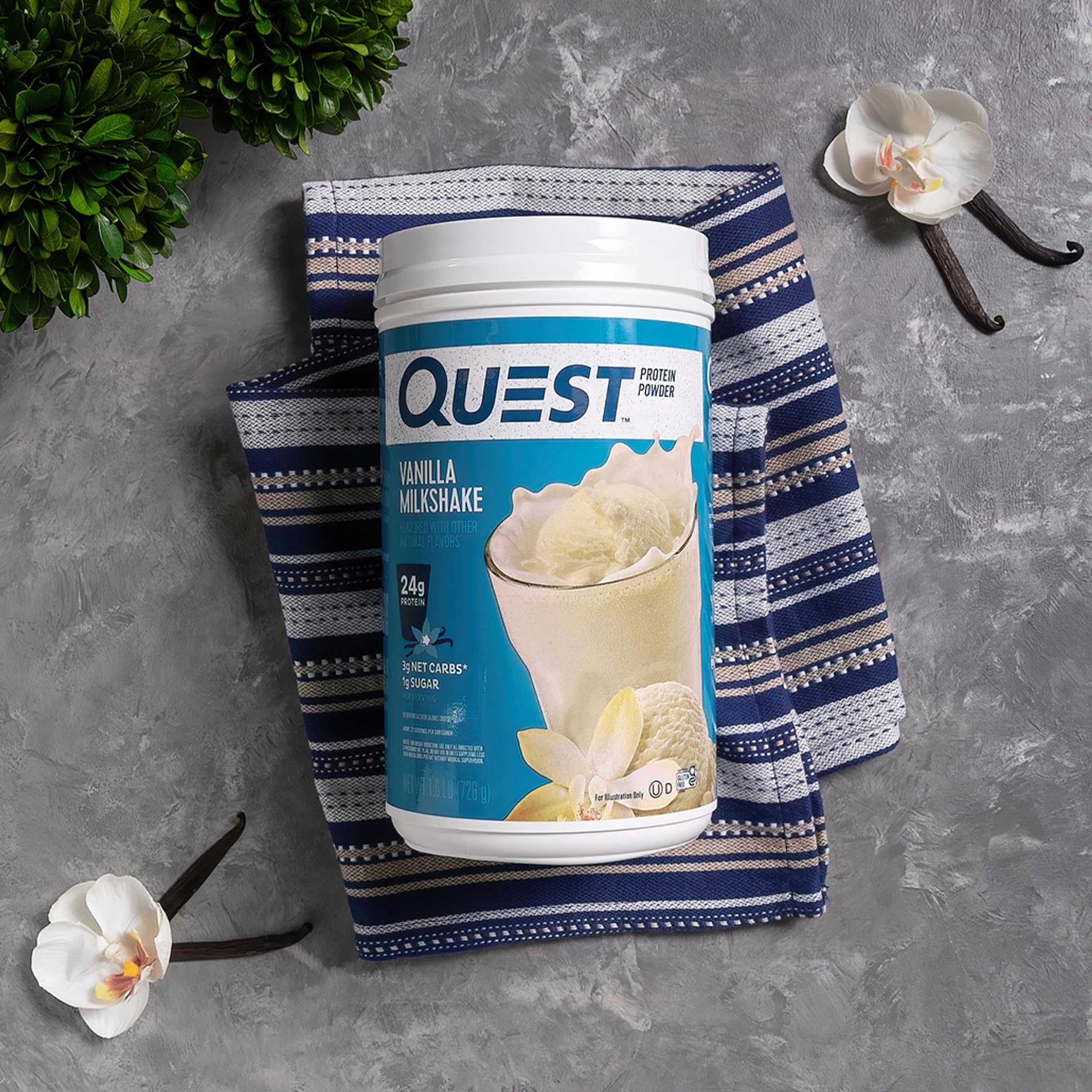 Quest Nutrition Vanilla Milkshake Protein Powder, 24g of Protein, 1g of Sugar, Low Carb, Gluten Free, 1.6 Pound, 23 Servings Quest buy supplements canada