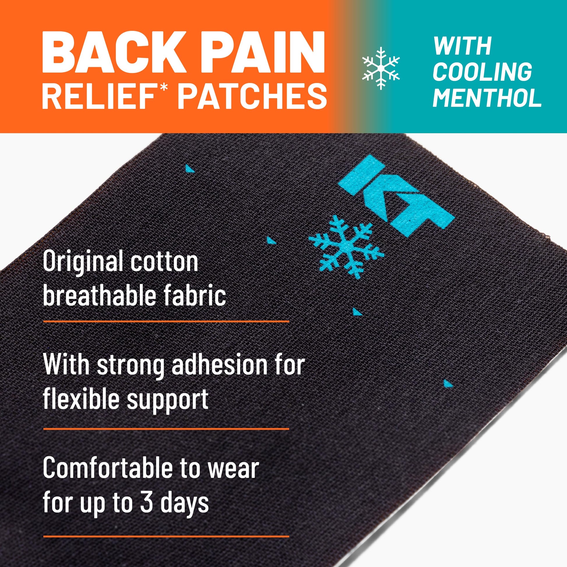 KT Tape, Back Pain Relief Patches, Extra Large 4"x10", Menthol Infused Kinesiology Tape, Cooling Pain Therapy, Everyday Long-Lasting Relief, 4 Count KT Tape buy supplements canada