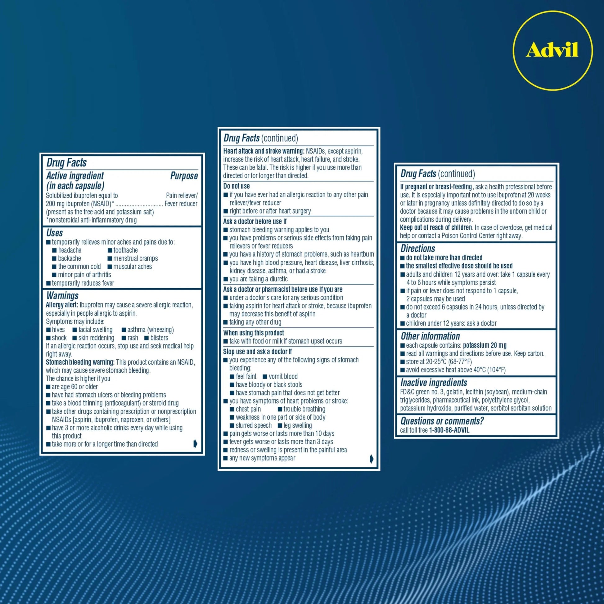 Advil Liqui-Gels Pain Reliever and Fever Reducer, Pain Medicine for Adults with Ibuprofen 200mg for Headache, Backache, Menstrual Pain and Joint Pain Relief - 200 Liquid Filled Capsules Advil buy supplements canada
