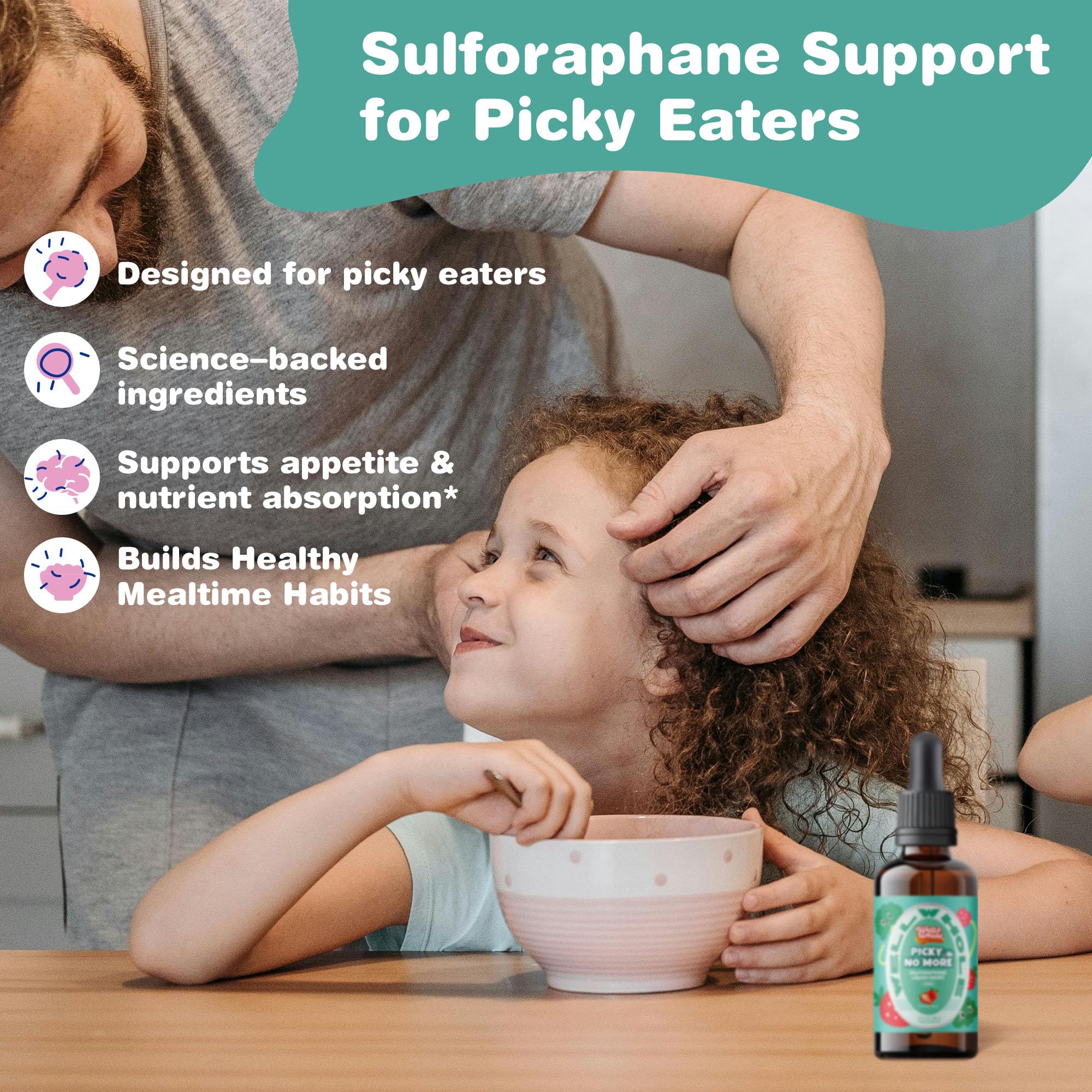 Well&Whole Sulforaphane Kids Liquid Supplement – Pick No More Broccoli Sprout Extract Drops, Hidden Greens for Picky Eaters, Daily Nutrition Support, Sugar-Free, Vegan, 60mL Well&Whole buy supplements canada