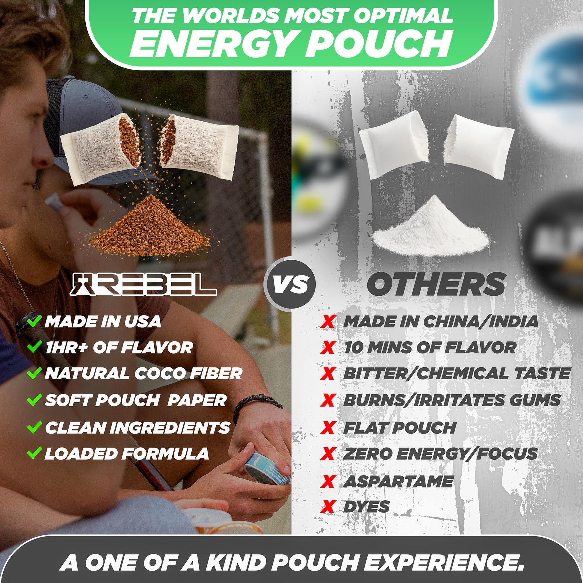 Rebel Nootropic Energy Caffeine Pouches (Cool Mint) • 100mg Caffeine • Alpha GPC • Huperzine A & Essential Vitamins • Sugar-Free • Coconut Fiber Technology • 15 Pouches Per Can (Pack of 4) Rebel Supplements buy supplements canada