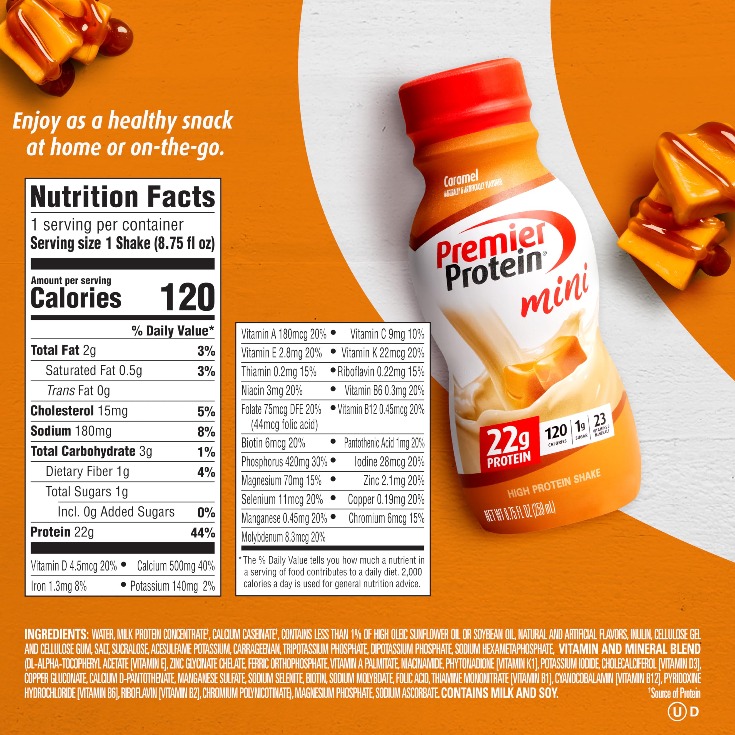 Premier Protein Shake MINIs, Caramel, 22g Protein, 120 Calories, 1g Sugar, 8.75fl oz Premier Protein buy supplements canada