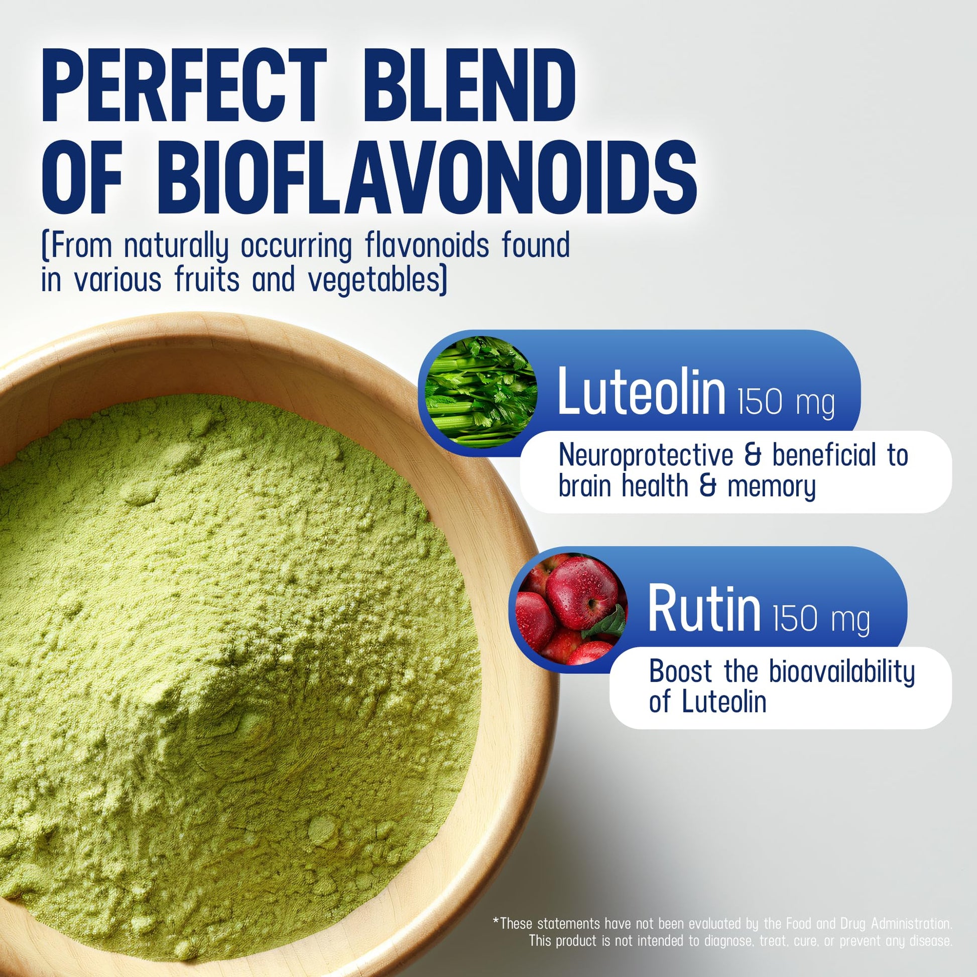 Lutimax Luteolin Complex Powder Brain Supplement with Rutin - Nootropic Brain Supplements for Memory and Focus to Improve Brain Health - Antioxidant Supplement for Immune Support - 100 Servings Solo Luti buy supplements canada