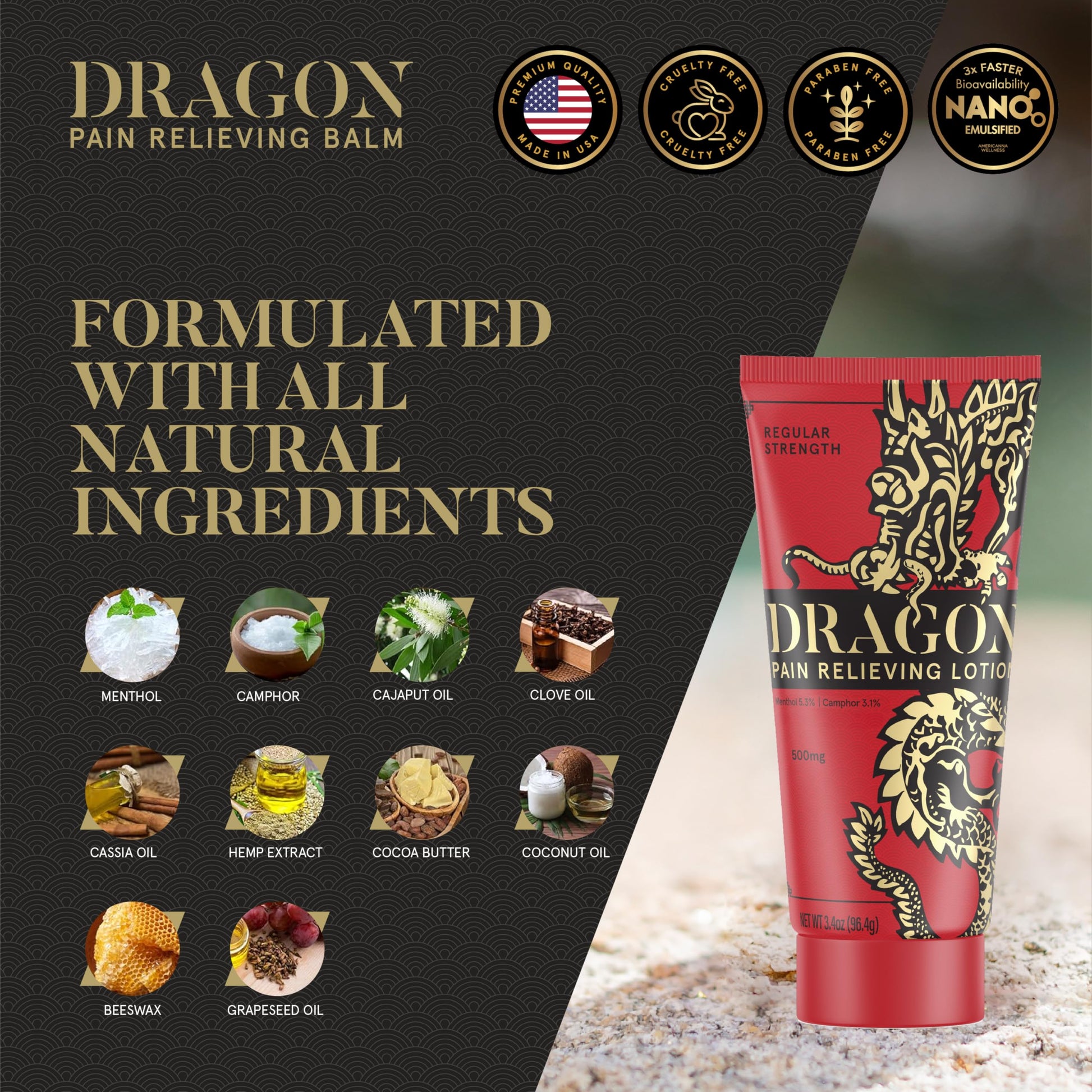 Americanna Wellness Dragon Lotion 3.4oz Regular Red Americanna Wellness buy supplements canada