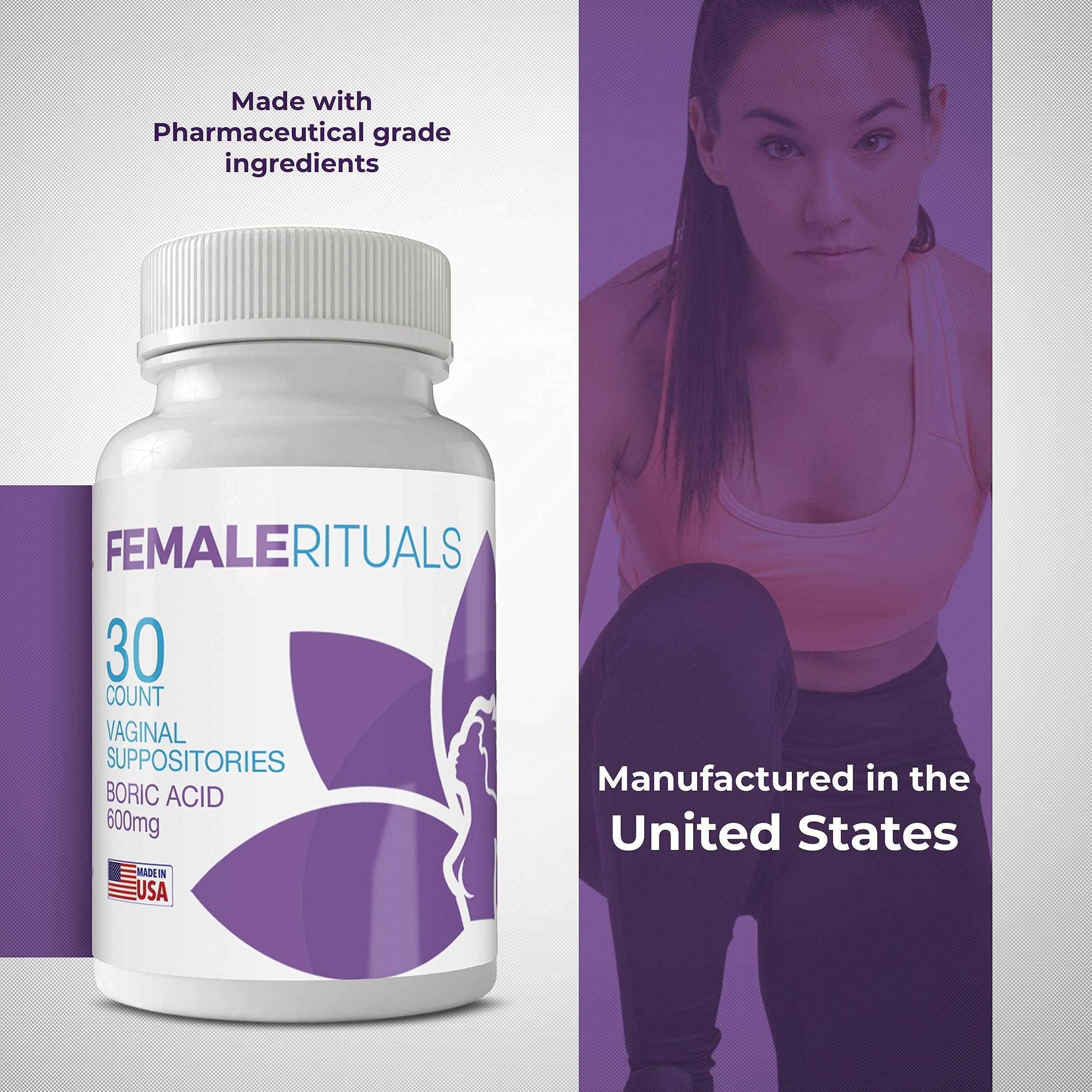 FEMALE RITUALS - Vaginal Moisturizer Boric Acid Suppositories for PH Balance - Bad Odors FEMALE RITUALS buy supplements canada