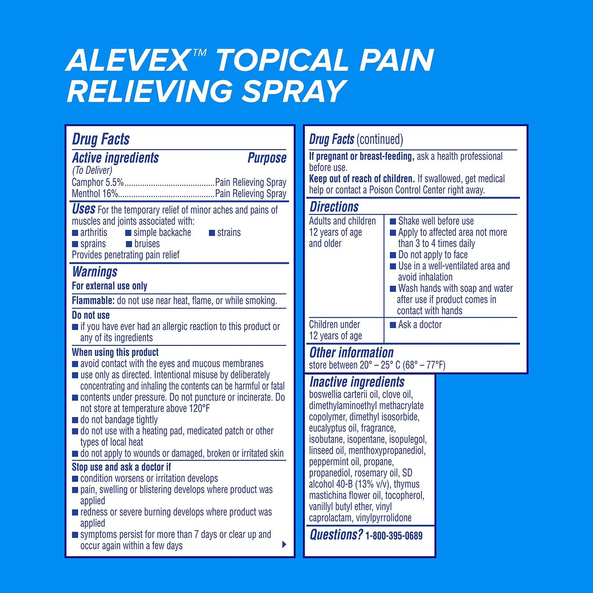 AleveX Pain Relieving Spray, Fast Acting & Fast Drying for Targeted Pain Relief, 3.2 oz Spray Aleve buy supplements canada