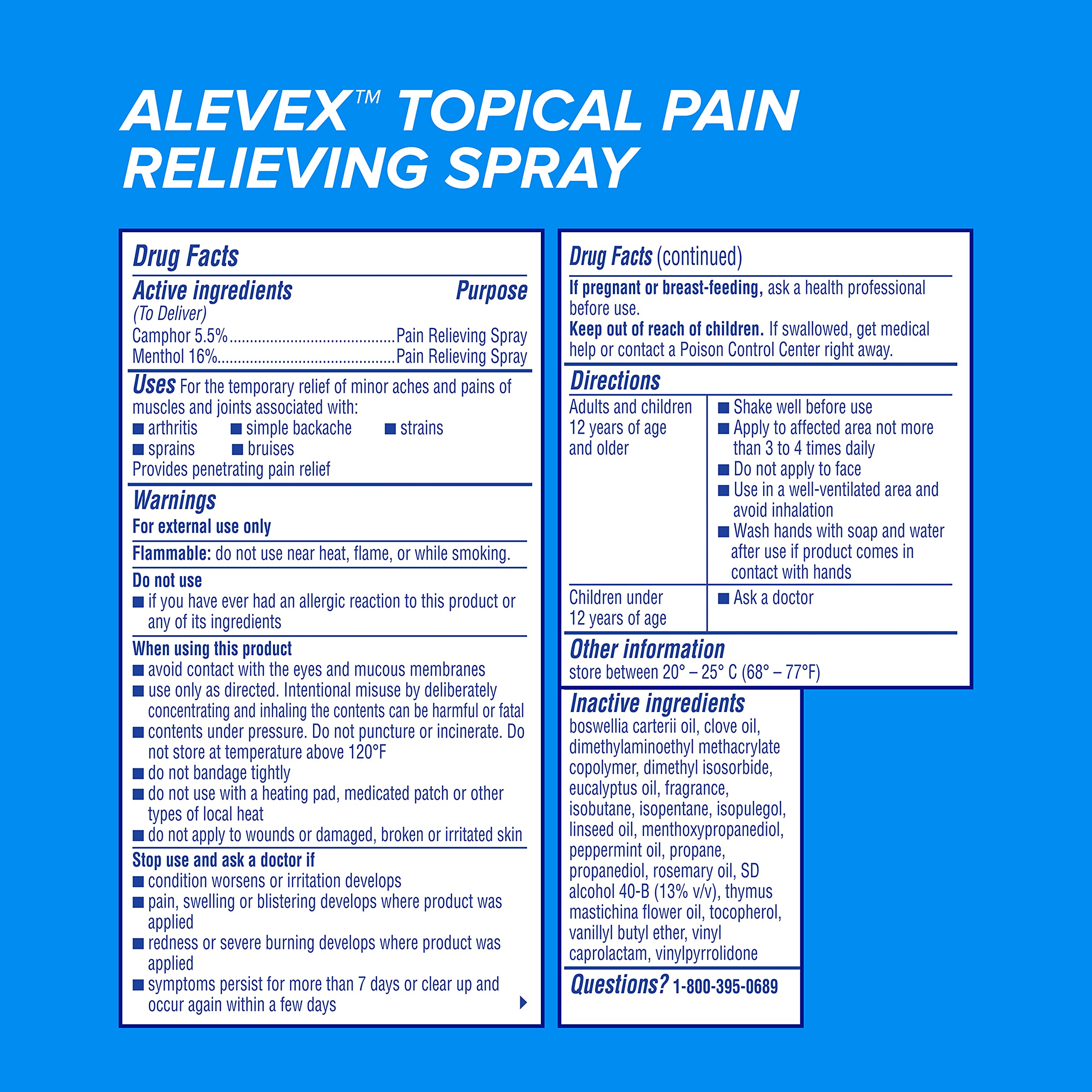 AleveX Pain Relieving Spray, Fast Acting & Fast Drying for Targeted Pain Relief, 3.2 oz Spray Aleve buy supplements canada