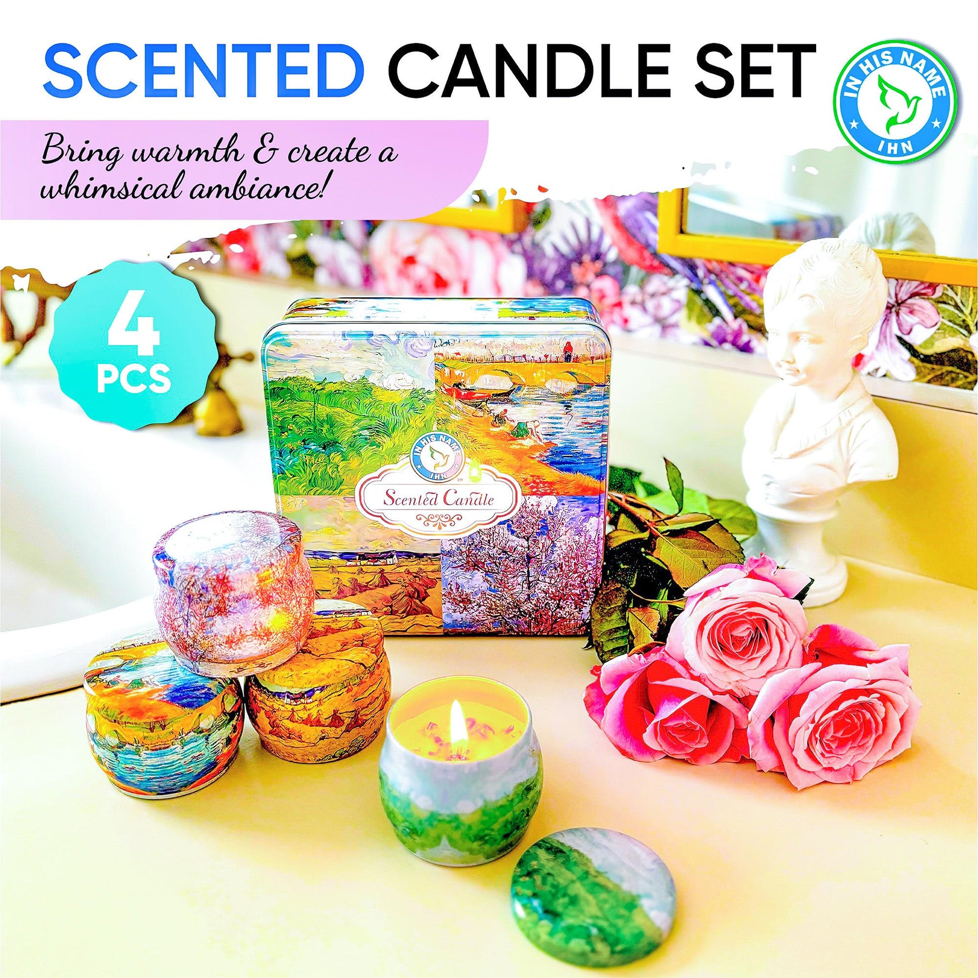 Scented Candles Gift for Women, 4 Pack, Reusable Tin Box, Luxury Candles for Home In His Name buy supplements canada