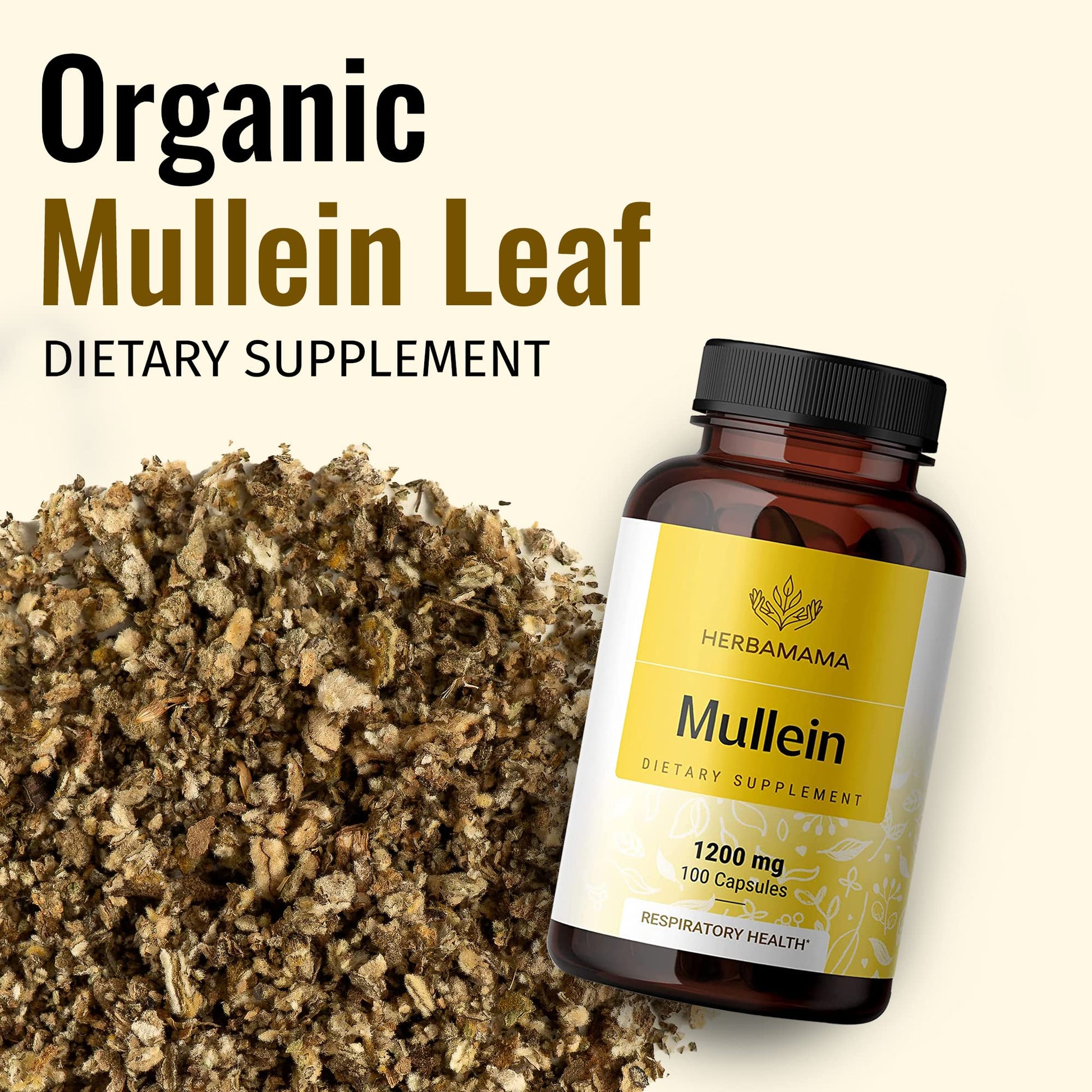 HERBAMAMA Mullein Leaf Capsules Respiratory Health - Organic Mullein Leaf Extract HERBAMAMA buy supplements canada