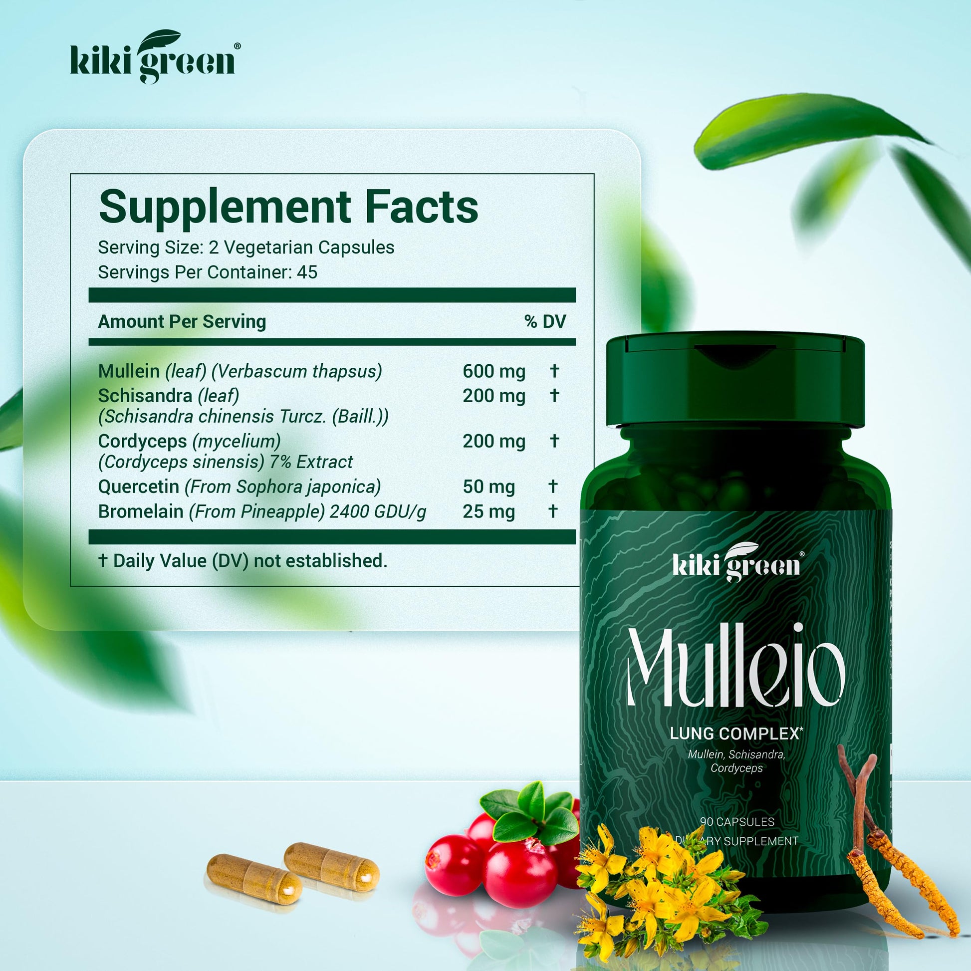 KIKI Green MULLEIO Lung Health Capsules: Herbal Supplement for Lung Cleanse, Better KIKI Green buy supplements canada