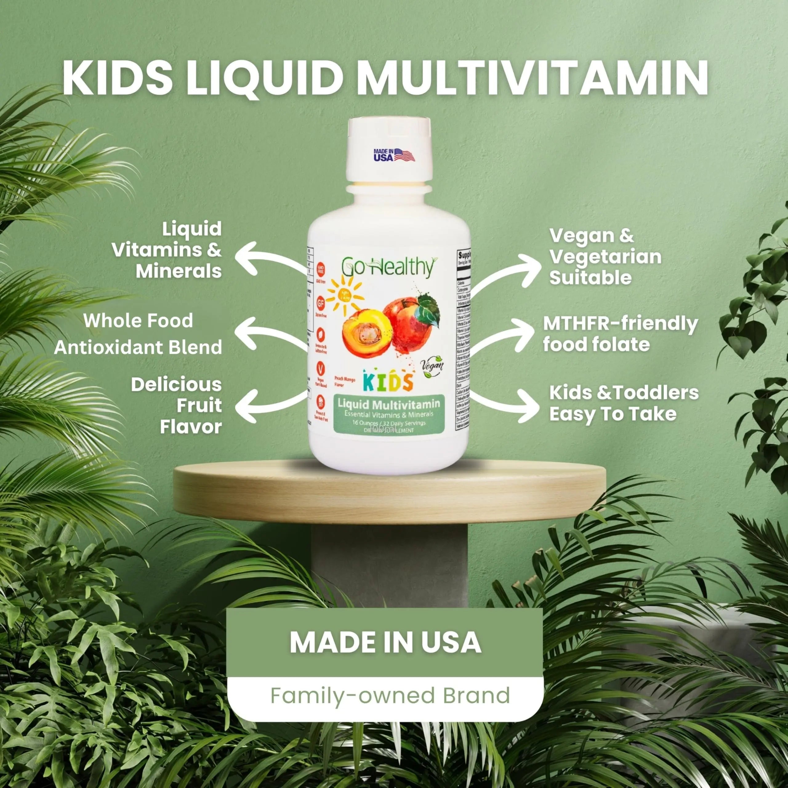 Go Healthy Kids Liquid Multivitamin | Immune Support | Kid Liquid Multivitamins | High Absorption | Vegan Vitamins | Kids Vitamins Multivitamin Go Healthy Natural buy supplements canada