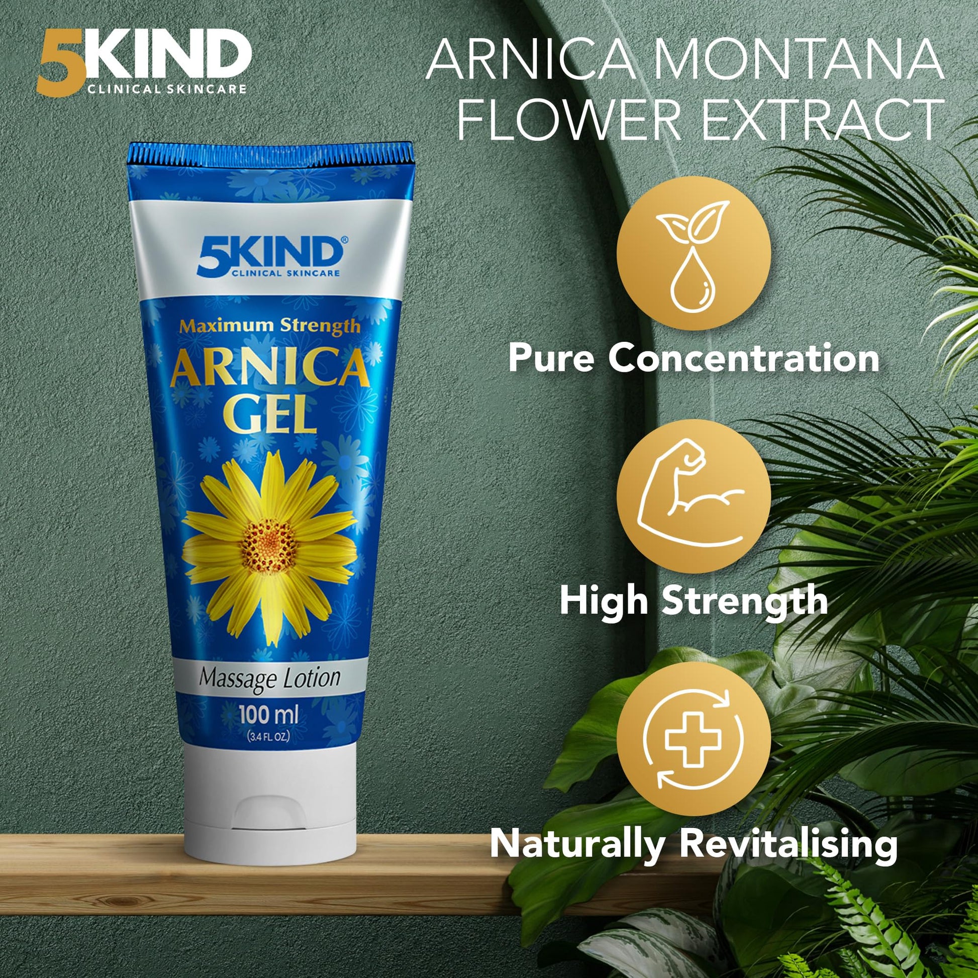 5kind Maximum Strength Arnica Bruise Gel 3.4 Fl Oz - Arnica Gel for Bruising and Swelling - Arnica Montana Gel with High Concentration Extract - Non-Greasy Formula 5kind clinical skincare buy supplements canada