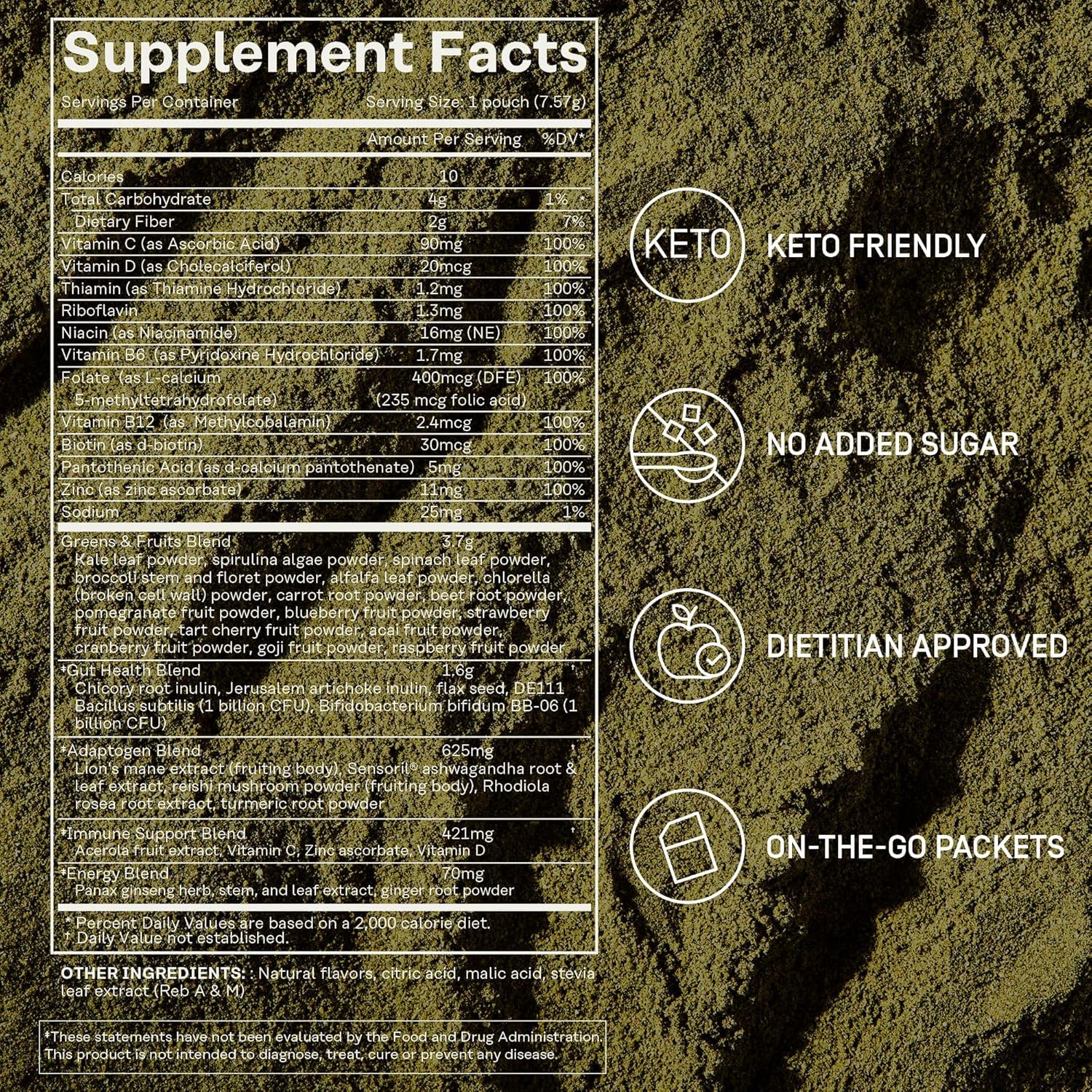 FACTOR FORM Daily Greens Superfood Powder | 5 Functional Blends for Gut Health, Energy & Immunity | Prebiotics, Probiotics, Adaptogens, B Vitamins (7 Servings, Individual Packets) FACTOR FORM buy supplements canada
