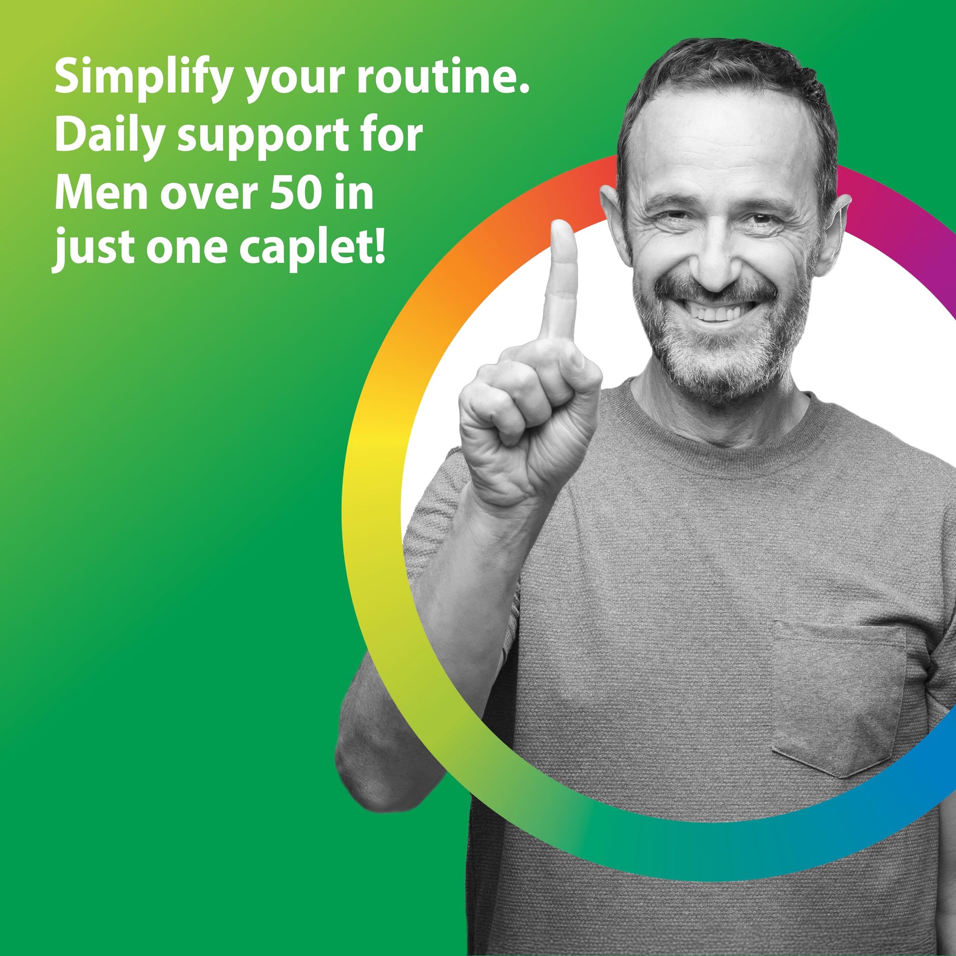 Rainbow Light Mens Multivitamin One + for 50 Plus | 90 Caplets | Supports Muscle Health | with Vitamins C, D, and Zinc Rainbow Light buy supplements canada