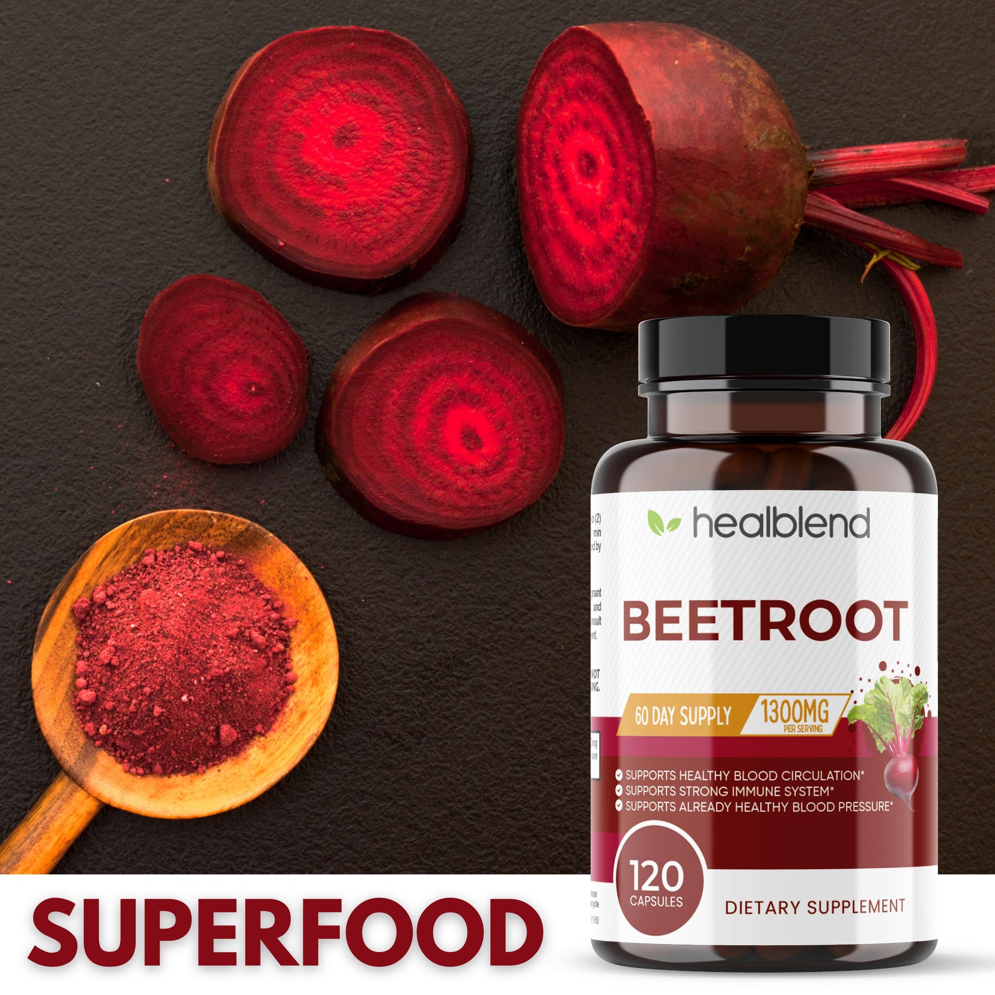 healblend Organic Nitric Oxide Beet Root Capsules 1300mg - Support Immune System healblend buy supplements canada