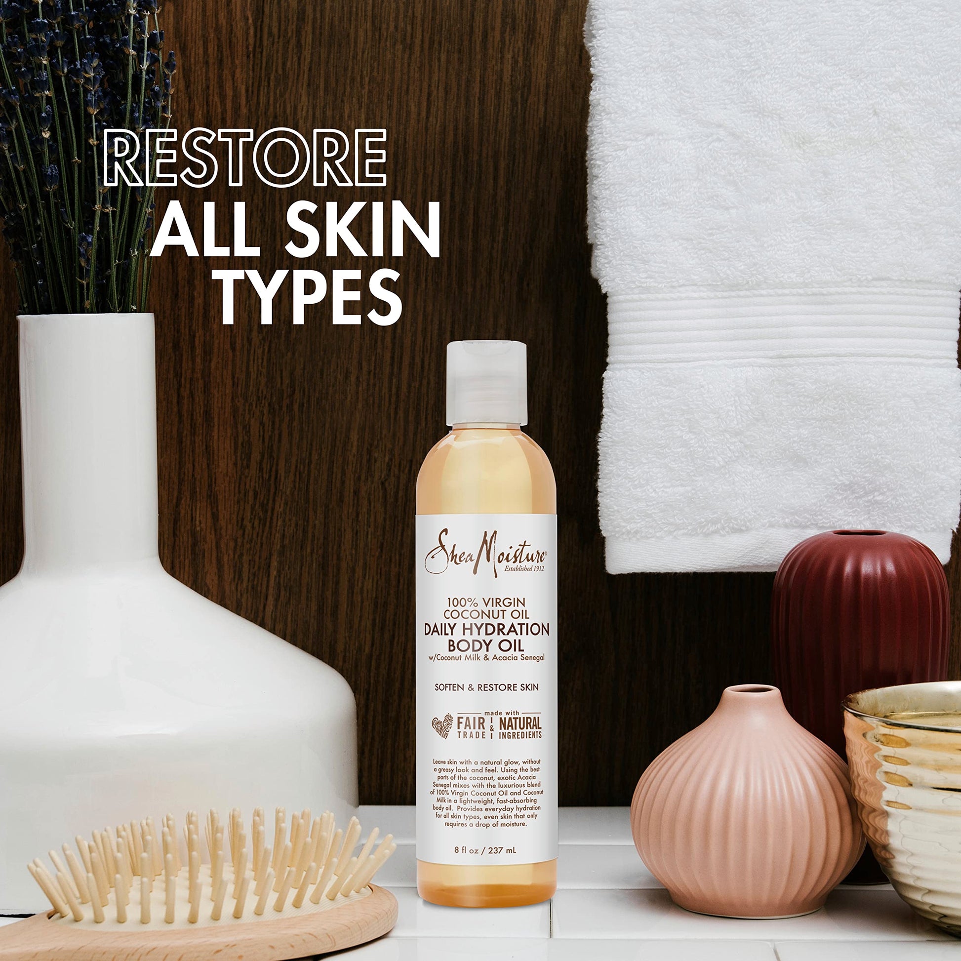 SheaMoisture Daily Hydration Body Oil Virgin Coconut Oil For Dry Skin Paraben Free 8 oz Shea Moisture buy supplements canada