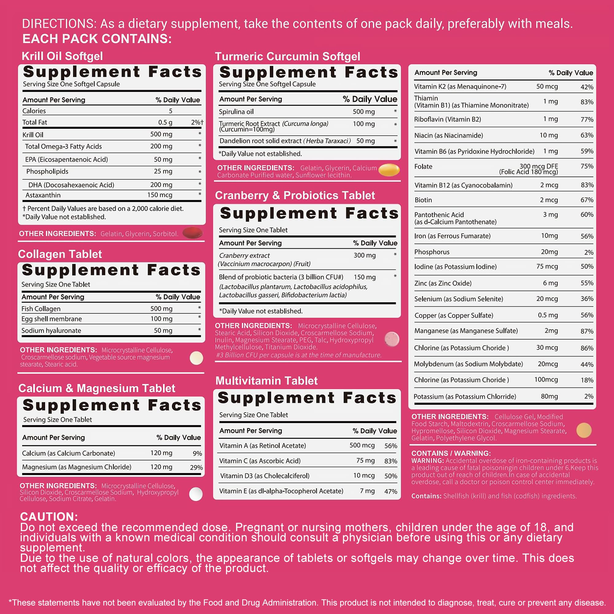 RevitaPlus Multivitamin for Women with Vitamin A,B,C,D3,E,K2,Biotin, Collagen,Krill Oil,Cranberries Supports Energy,Wellness,Beauty and Immune - Vitamin Packs for Women Health 30 Packs RevitaPlus buy supplements canada