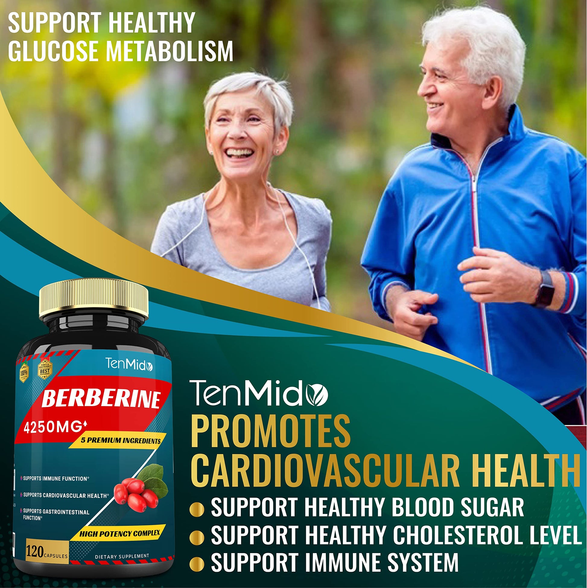 Berberine Extract Capsules 4250mg, 4 Months Supply & Ceylon, Milk Thistle, Turmeric Tenmido buy supplements canada