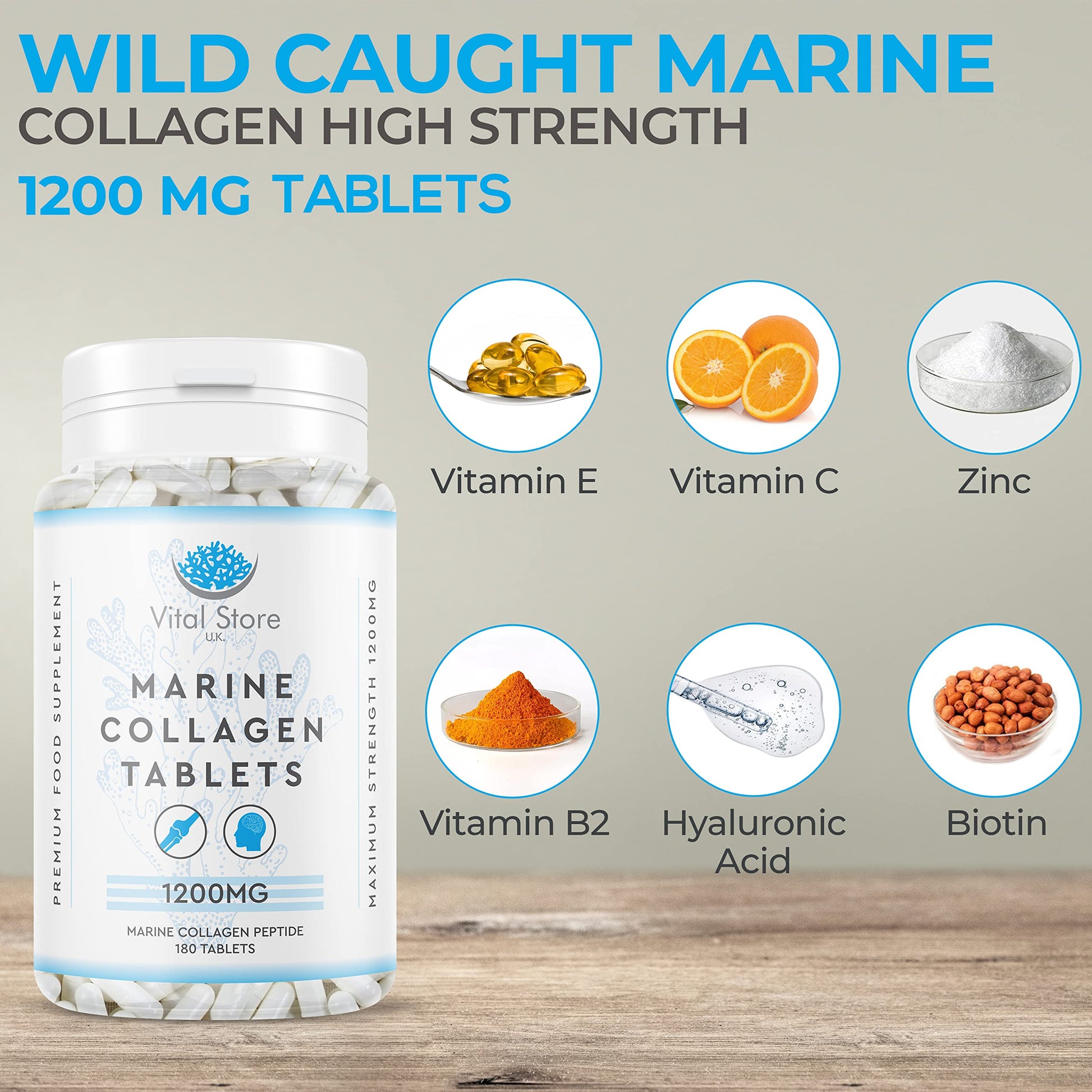 Marine Collagen Peptide Tablets 1200MG - 6 Month Supply - 180 High Strength Collagen Tablets My Store buy supplements canada
