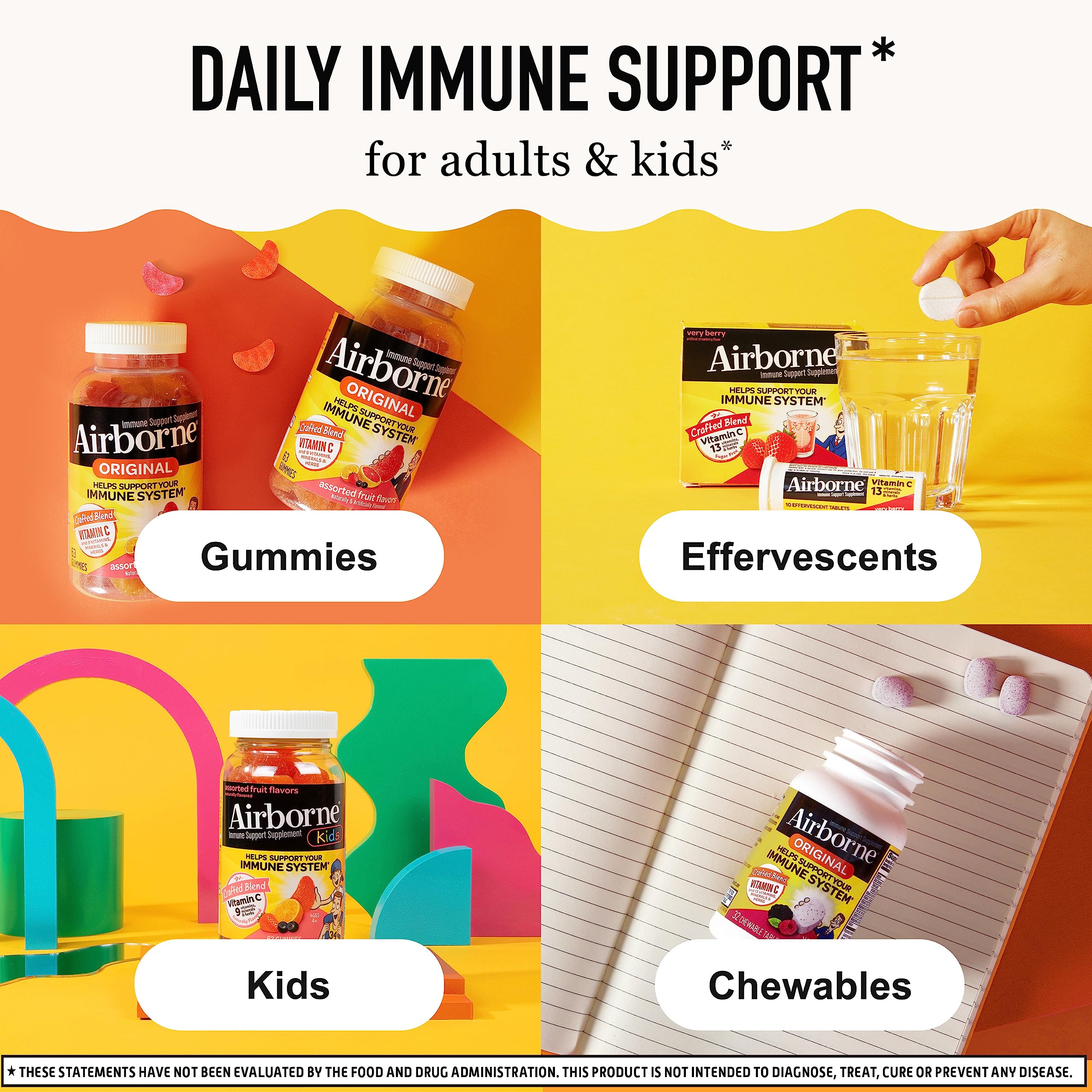 Airborne Elderberry + Zinc & Vitamin C Gummies For Adults, Immune Support Vitamin D & Zinc Gummies With Powerful Antioxidant Vitamins C D & E Airborne buy supplements canada
