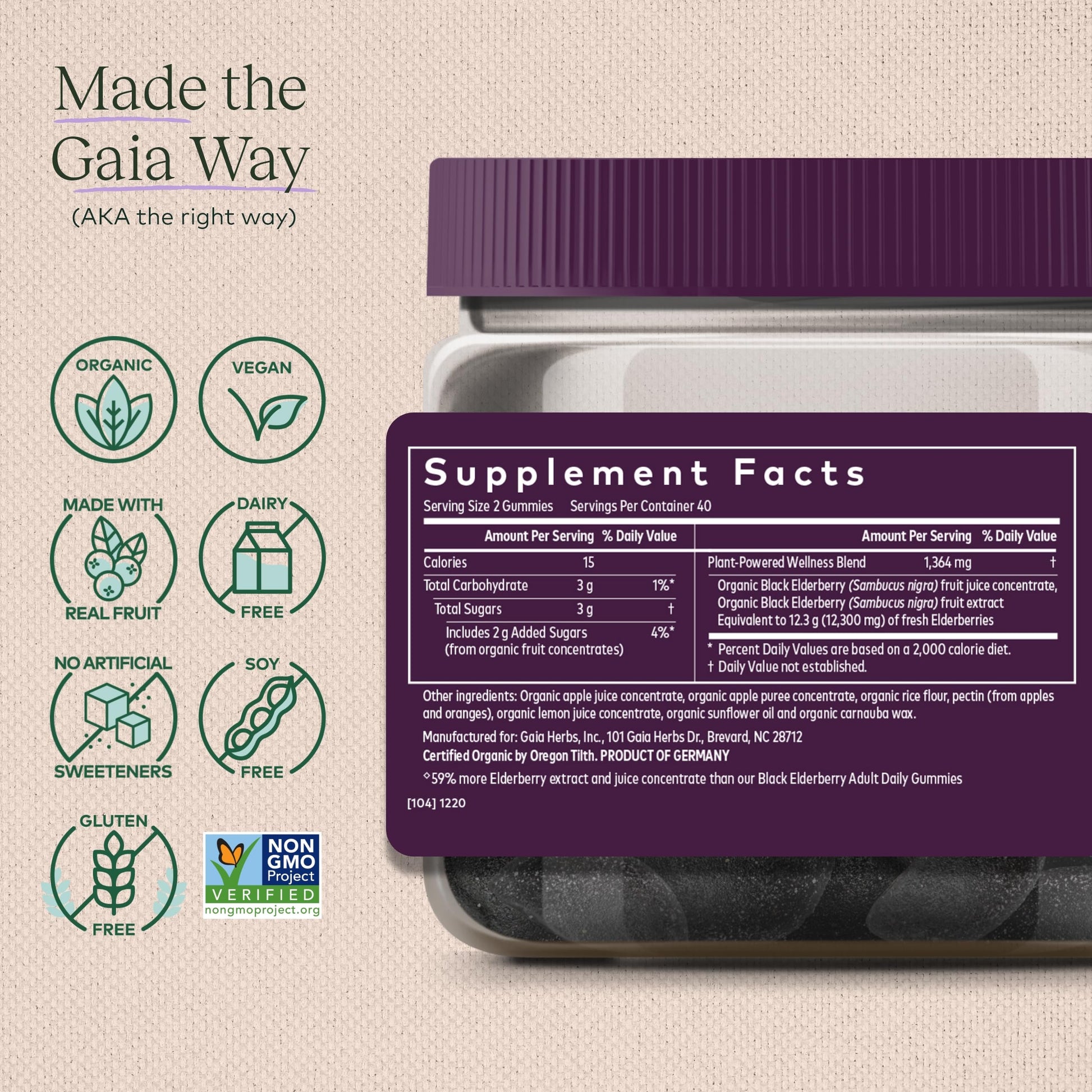 Gaia Herbs Black Elderberry (Sambucus Nigra) Extra Strength Gummies Gaia Herbs buy supplements canada