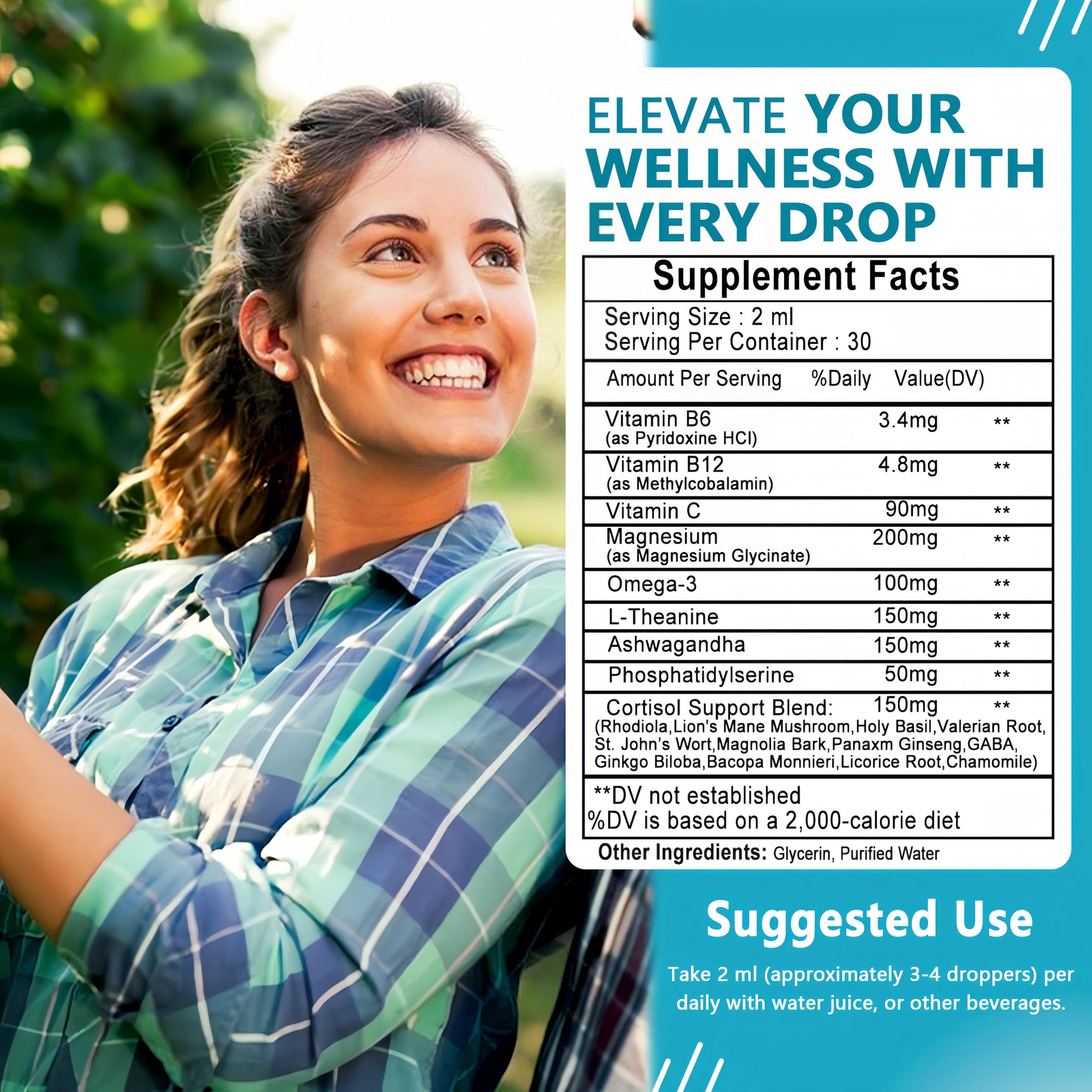 Cortisol Supplements for Women,19-in-1 Cortisol Supplement Liquid Drops w/Magnesium,L-Theanine,Ashwagandha,Omega-3, High Absorption Hormone Balanced for Women Drops - Sleep Focus Mood, Non-GMO JINGYAT buy supplements canada
