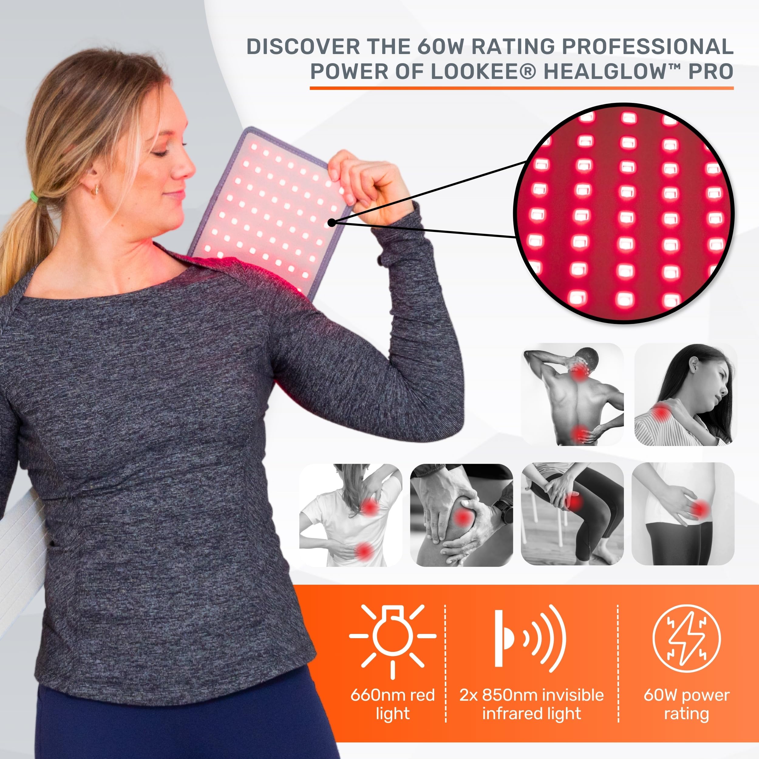 LOOKEE HealGlow Pro Medical Infrared & Red-Light Therapy Belt - LED Technology - 60W Powerful LOOKEE buy supplements canada