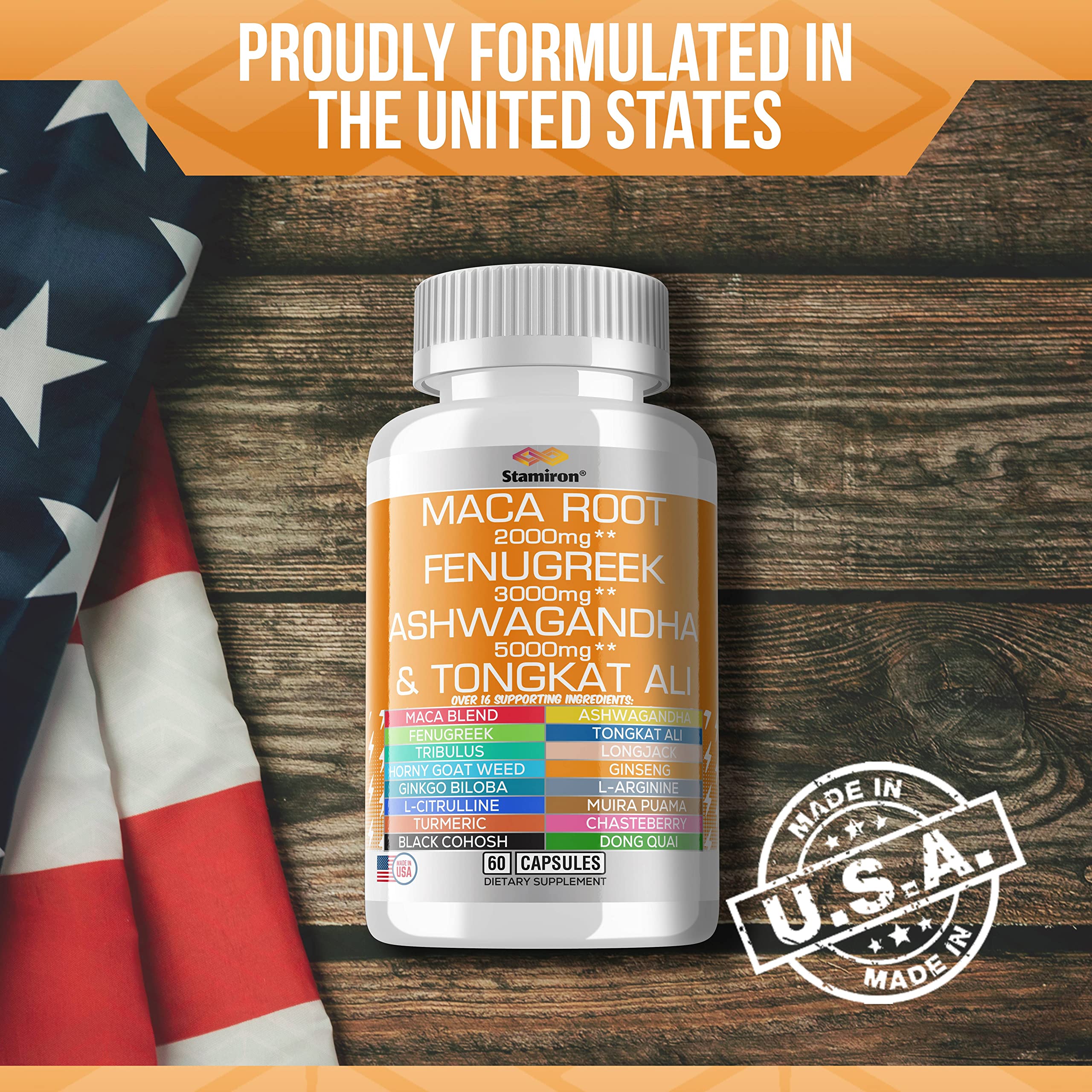 Stamiron Maca Root 2000mg Fenugreek 3000mg Ashwagandha 5000mg Supplement Stamiron buy supplements canada