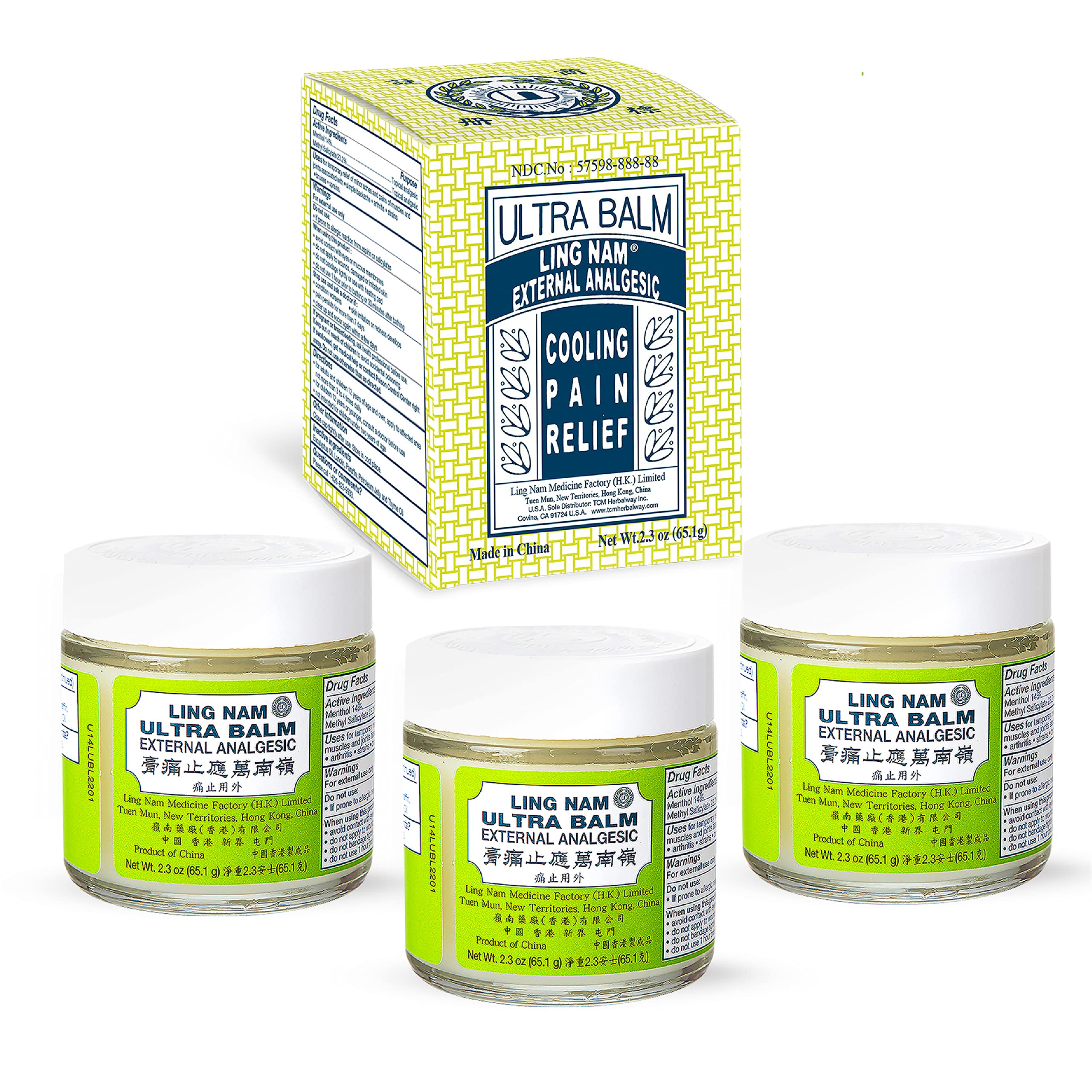 Ling Nam Ultra Balm External Analgesic, for Cooling Pain Relief Simple Backache Arthritis Strains Bruises Sprain, Muscle Pain, Muscle Soreness, 2.3oz (Pack of 3) Ling Nam buy supplements canada