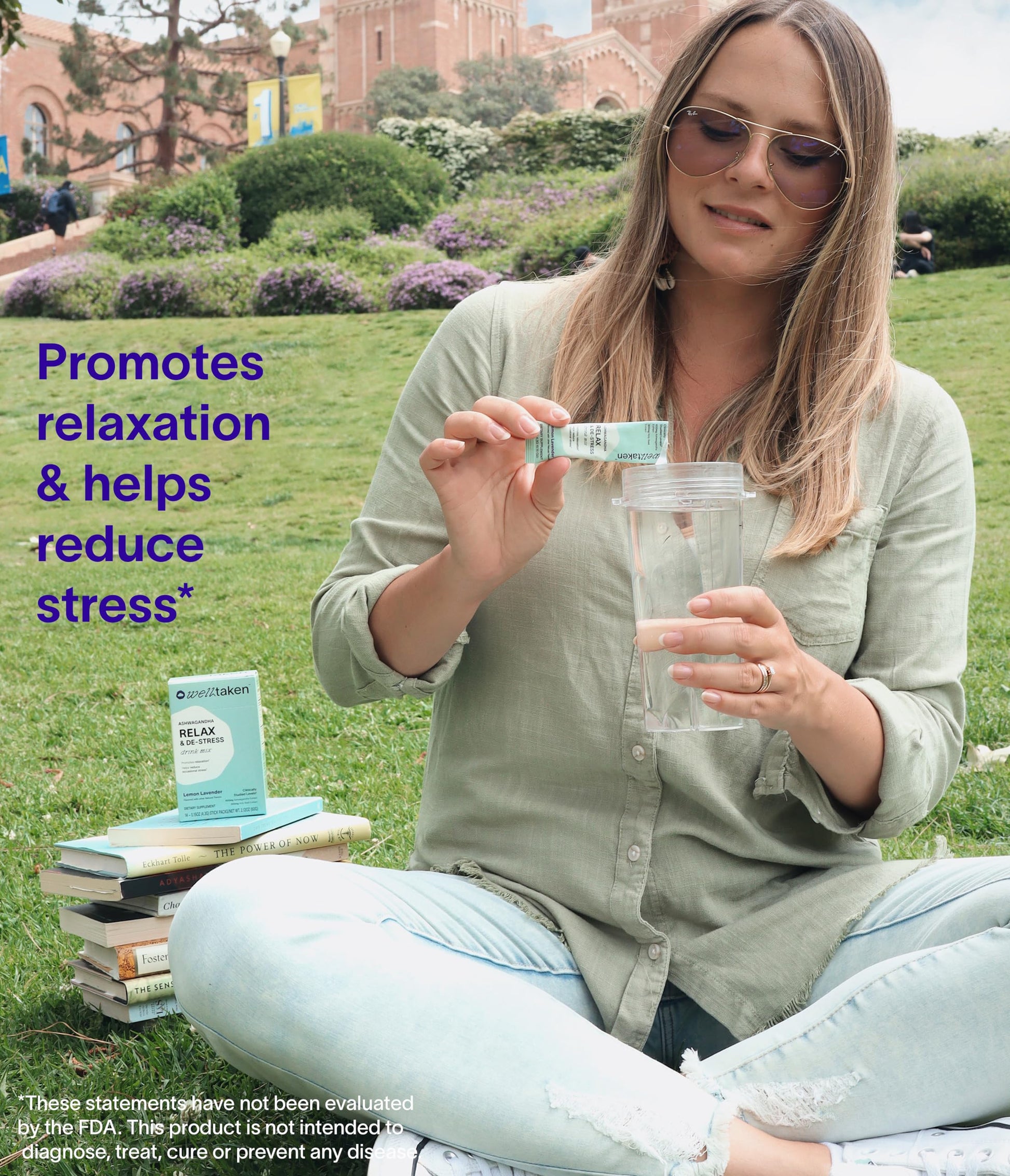 WellTaken Ashwagandha Relax & De-Stress Powder - Lemon Lavender 14ct Box - 600mg Ashwagandha, 200mg L-Theanine, Holy Basil – Supports Stress, Relaxation – Vegan, No Added Sugar - 14 Servings WellTaken buy supplements canada