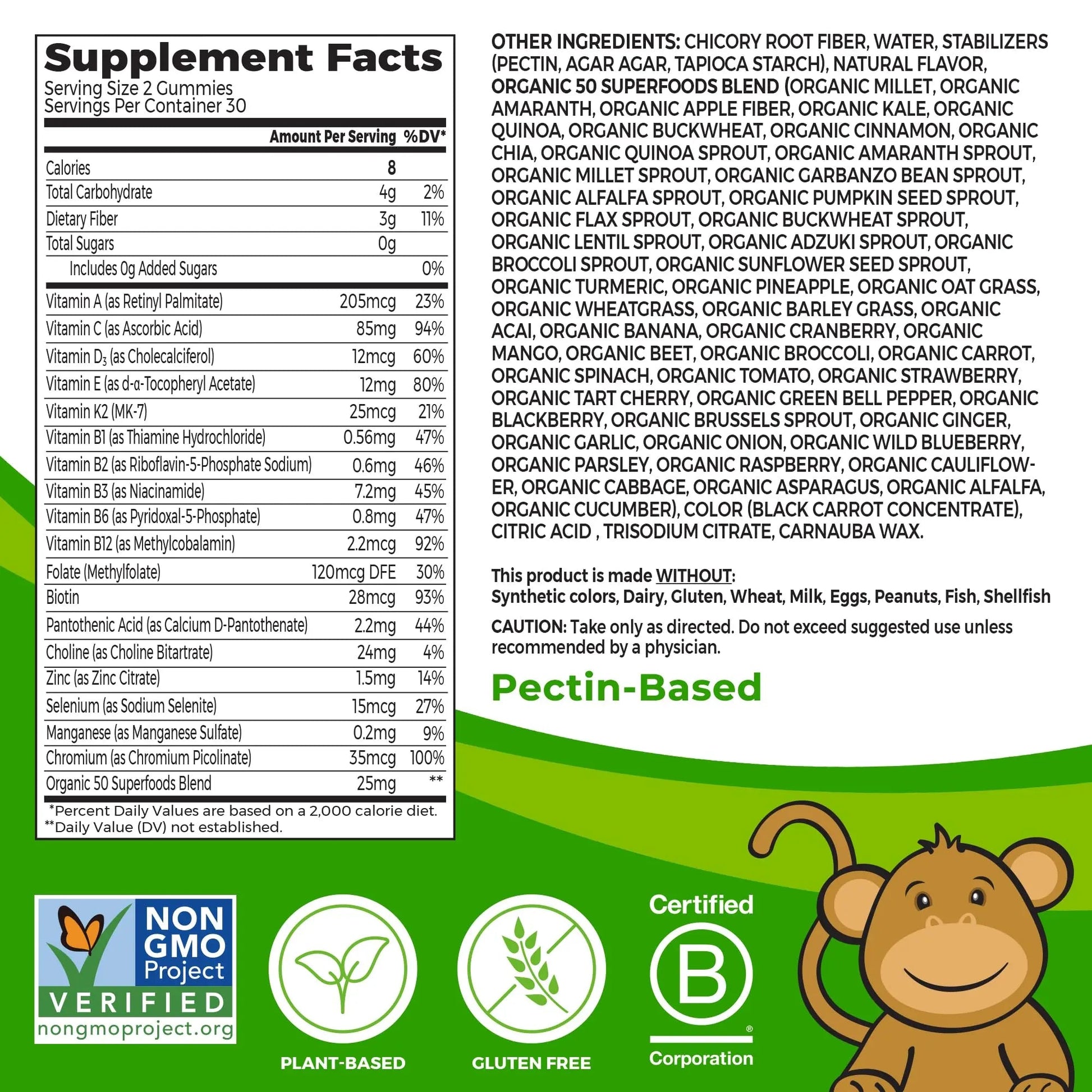 Orgain Kids Sugar Free Multivitamin Gummies, Vegan & Plant Based, 50 Superfoods, 15 Vitamins and Minerals, Immune Support and 3g of Fiber Orgain buy supplements canada