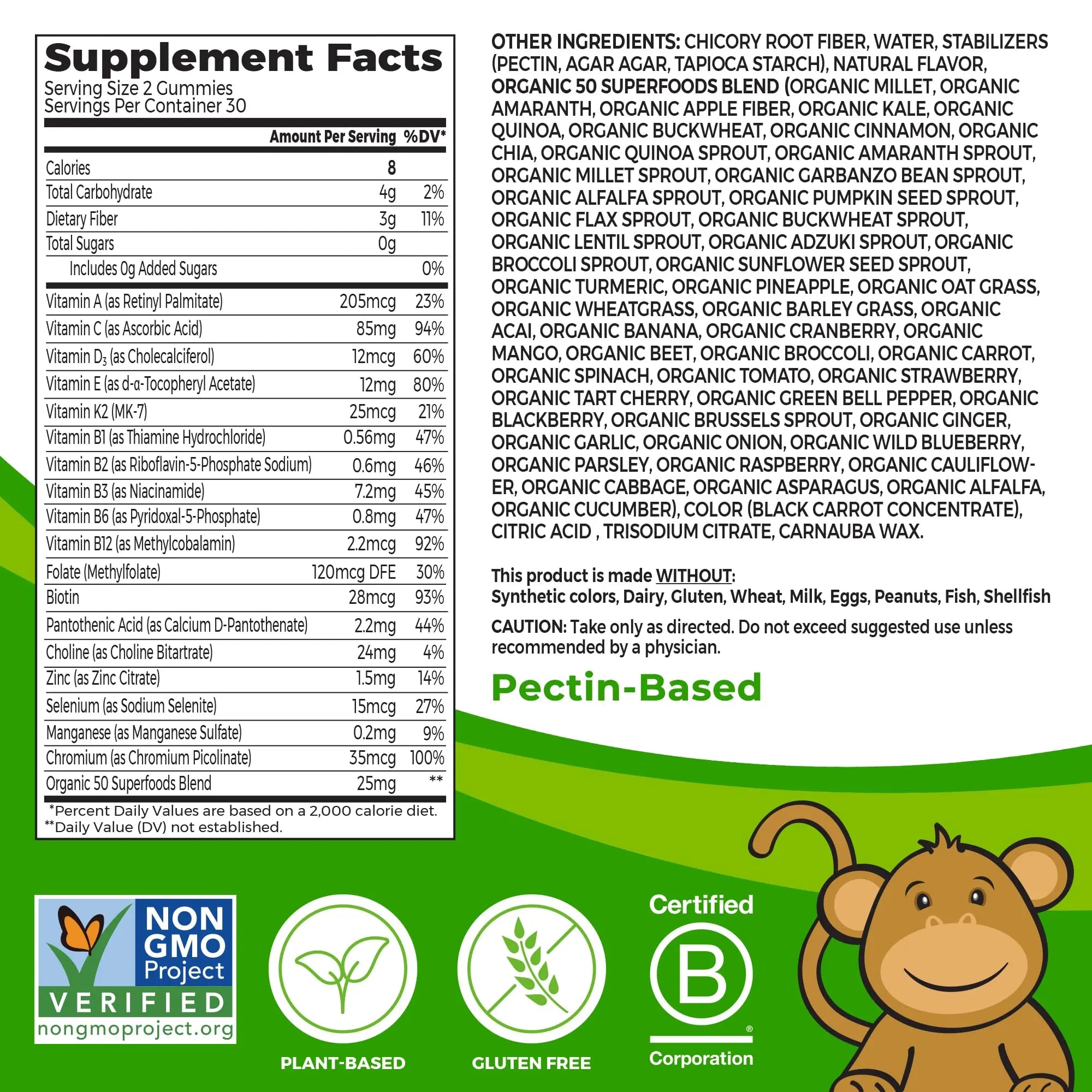 Orgain Kids Sugar Free Multivitamin Gummies, Vegan & Plant Based, 50 Superfoods, 15 Vitamins and Minerals, Immune Support and 3g of Fiber Orgain buy supplements canada