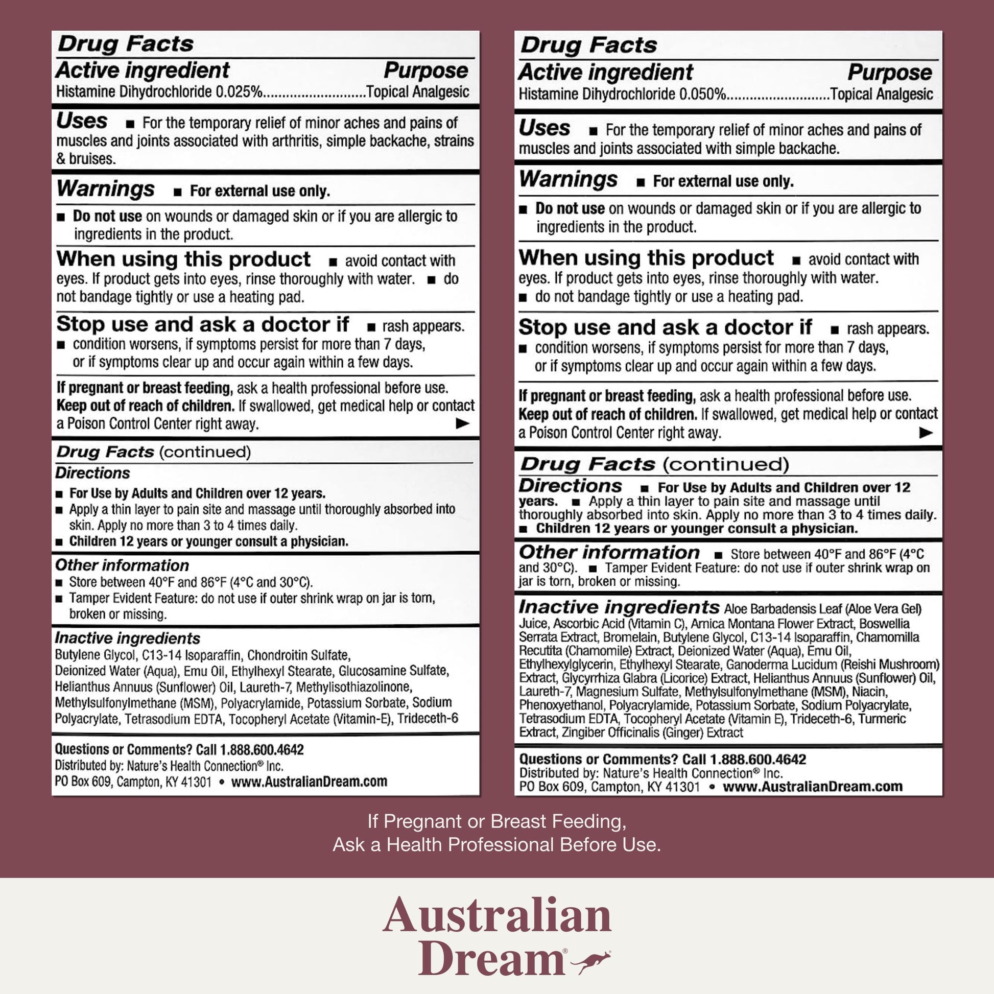 Australian Dream Arthritis Pain Relief Cream & Back Pain Cream - Soothing, Non-Greasy Pain Relief Creams - Topical Arthritis Pain Relief Good for Muscle Aches, Joint Pain, or Back Pain - 4 oz Bundle Australian Dream buy supplements canada