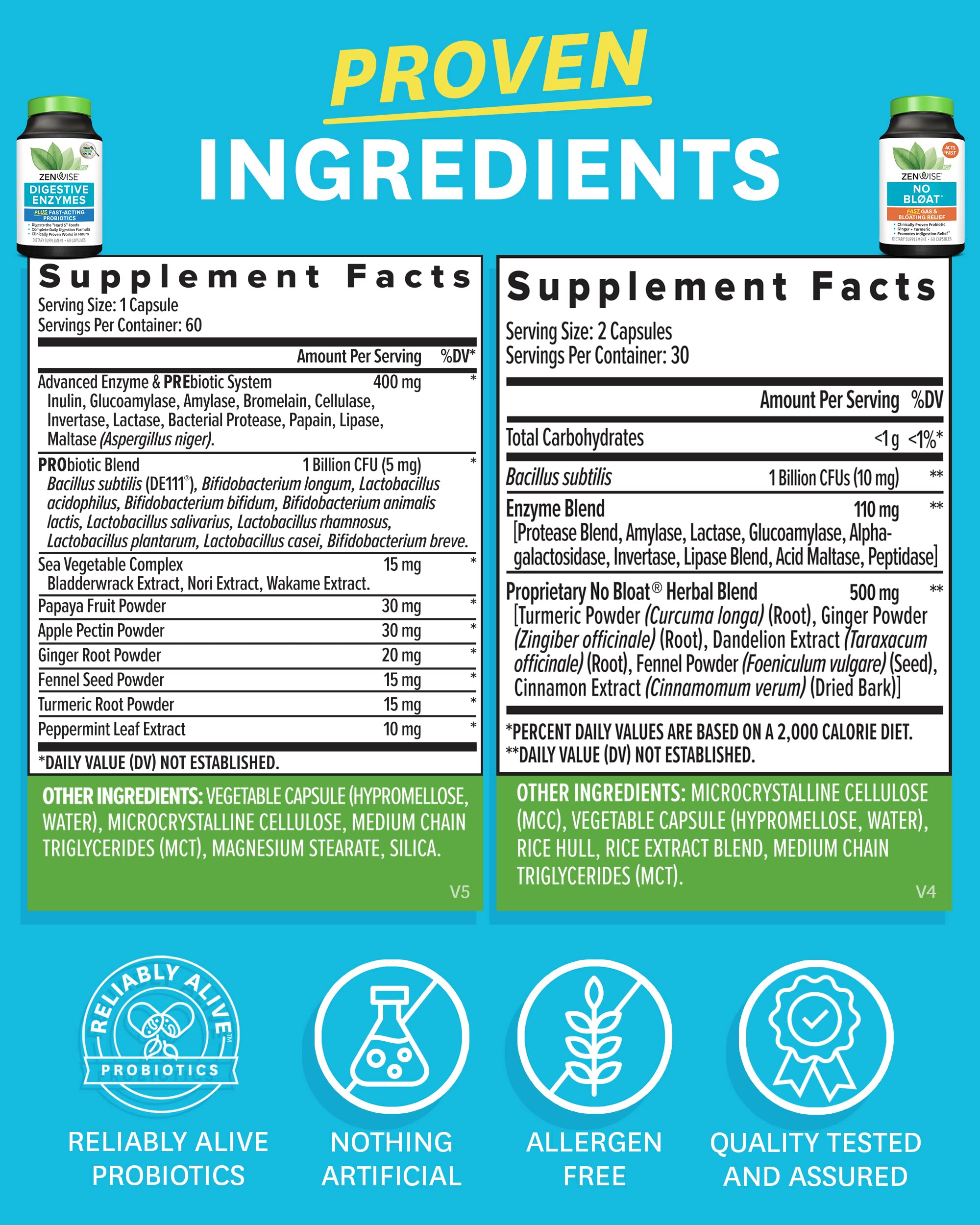 Zenwise Health Digestive Bliss Bundle - Digestive Enzymes, NO BLØAT Zenwise Health buy supplements canada