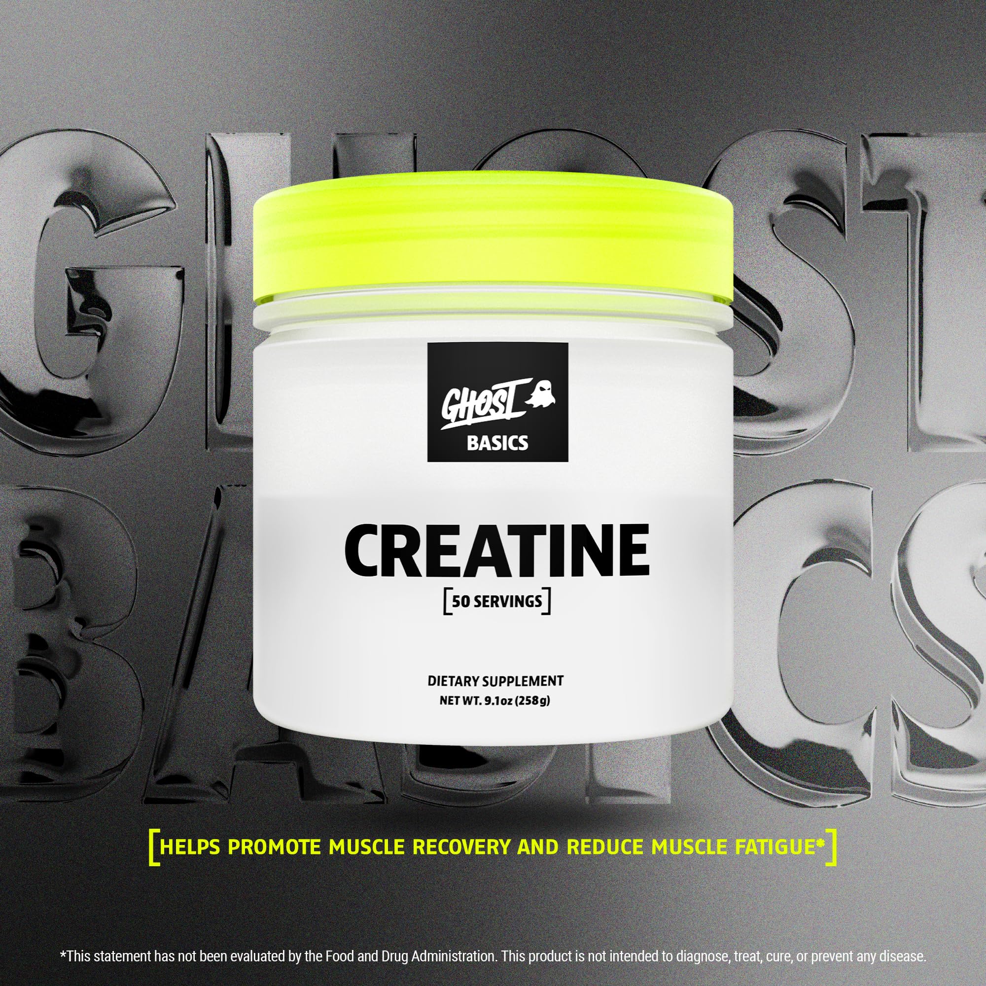GHOST Basics Creatine Monohydrate Powder for Men & Women – 5G Creapure Creatine Workout Supplement for Muscle Gain – Vegan, Soy Free & Gluten Free - 50 Servings GHOST buy supplements canada