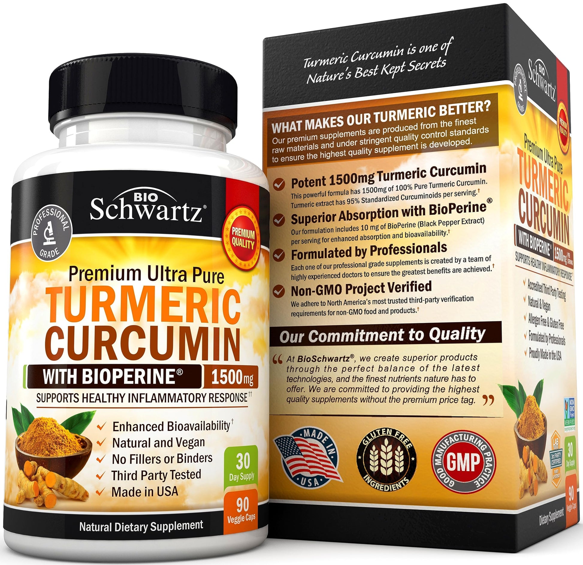 Turmeric Curcumin with Black Pepper Extract 1500mg - High Absorption BioSchwartz buy supplements canada