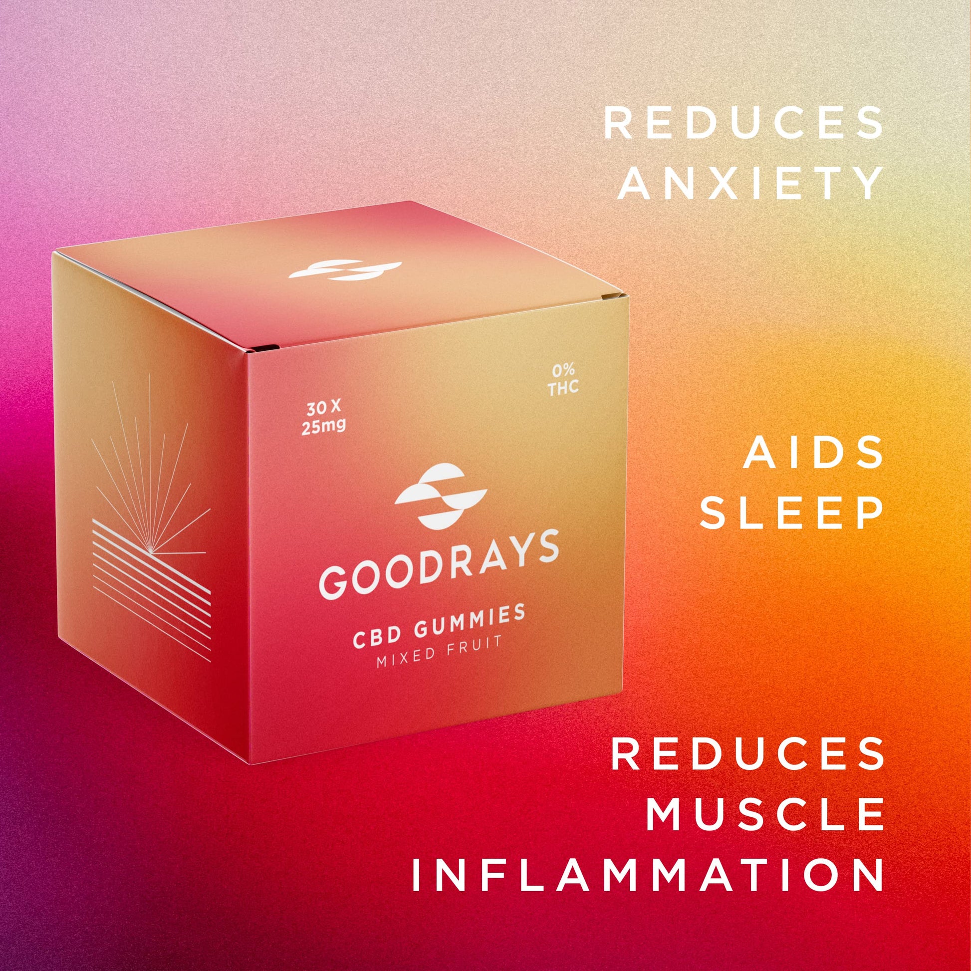 Goodrays - CBD Gummies - High Strength 30 x 25mg Mixed Fruits CBD Edibles Goodrays buy supplements canada