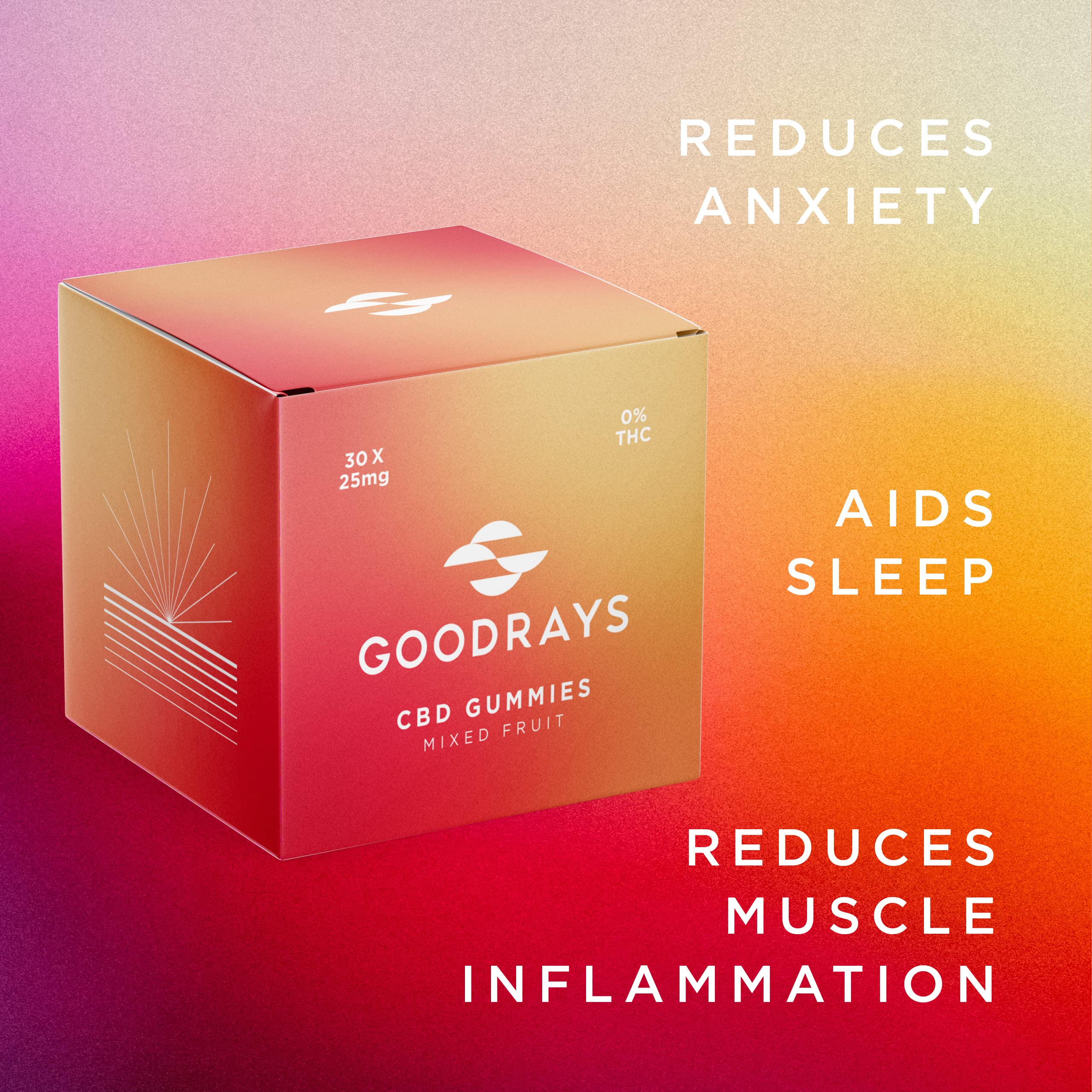 Goodrays - CBD Gummies - High Strength 30 x 25mg Mixed Fruits CBD Edibles Goodrays buy supplements canada