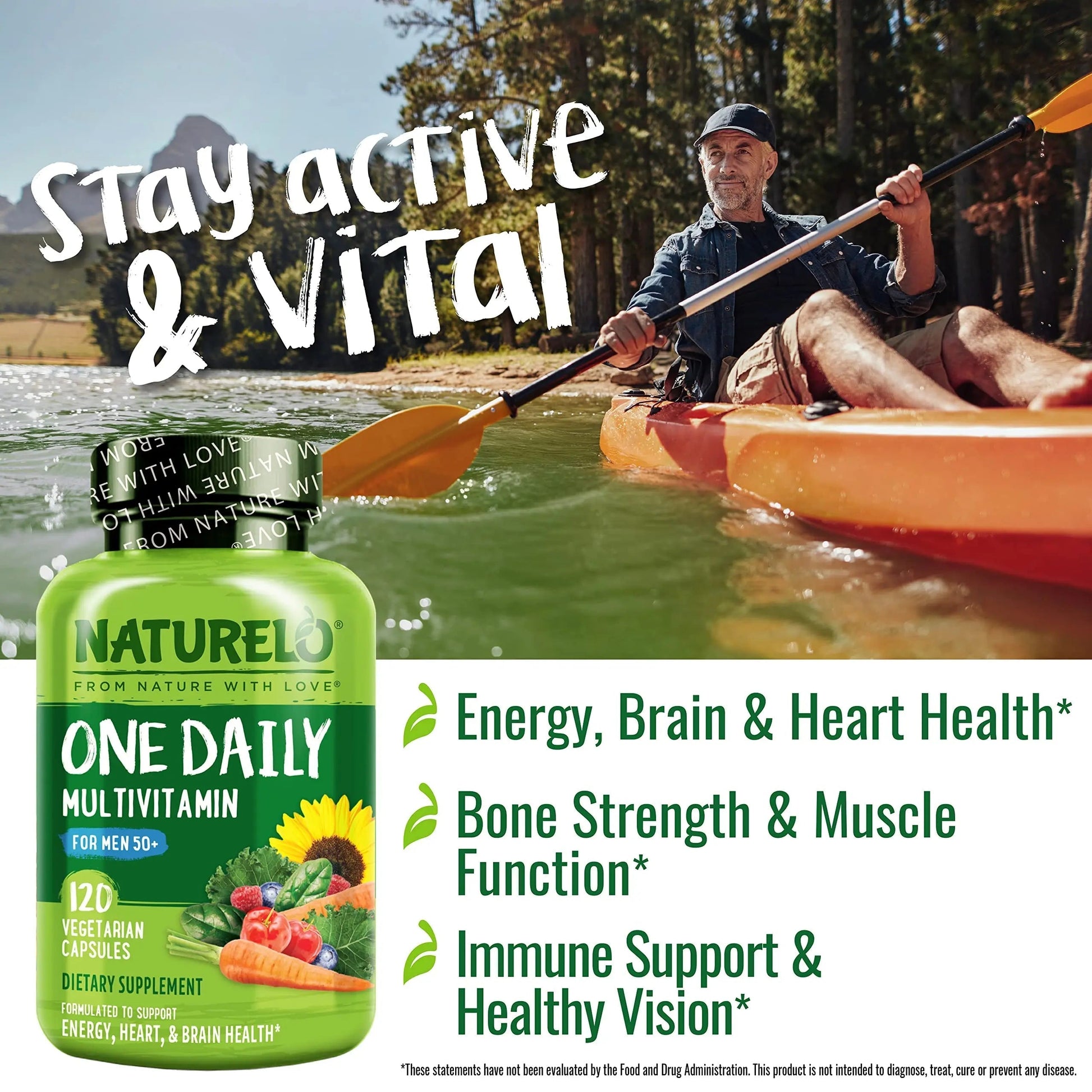 NATURELO Mens Multivitamins for Men 50+ - One Daily Multivitamin for Men with Vitamins, Minerals & Organic Whole Foods, Boost Energy & Health, NATURELO buy supplements canada