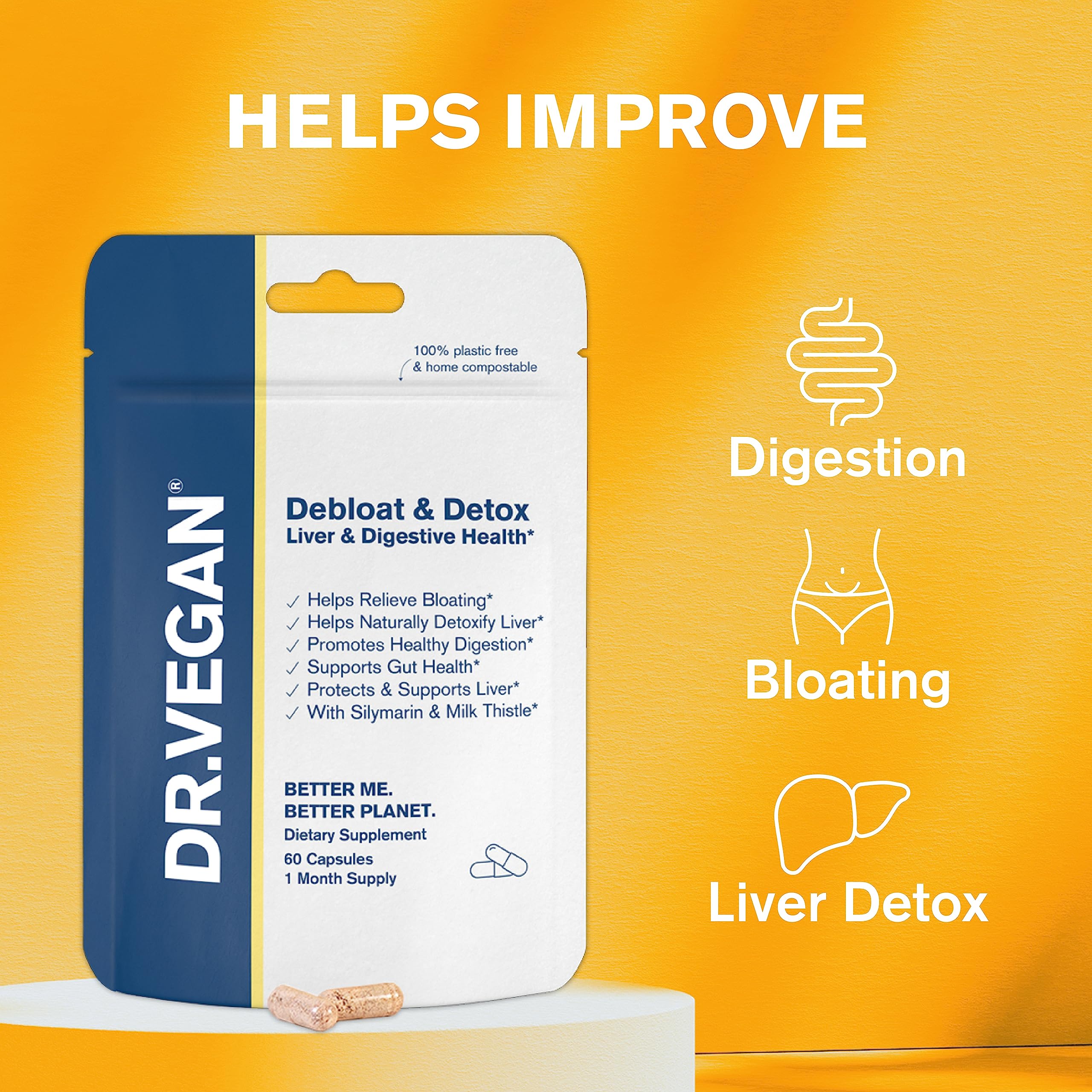 DR.VEGAN Debloat & Detox | Bloating, Digestion, Liver Support | Vitamins & Supplements dr vegan buy supplements canada