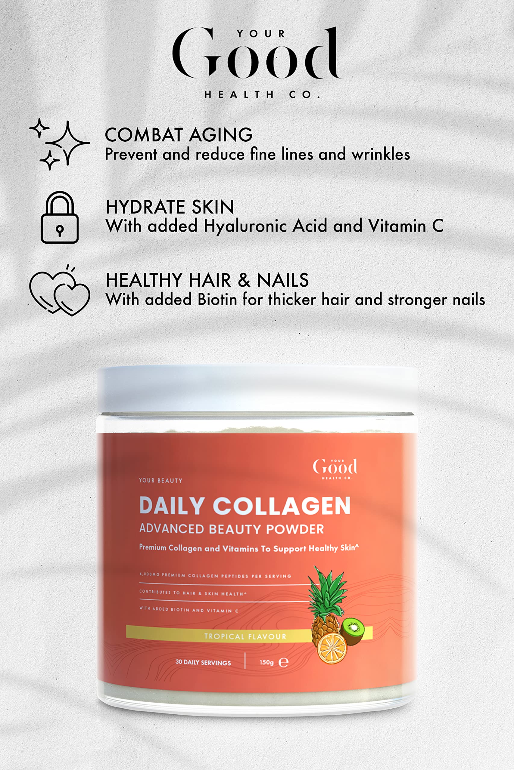 Your Good Health Co. – Your Beauty Premium Collagen Powder, Tropical | 150g Your Good Health Co. buy supplements canada