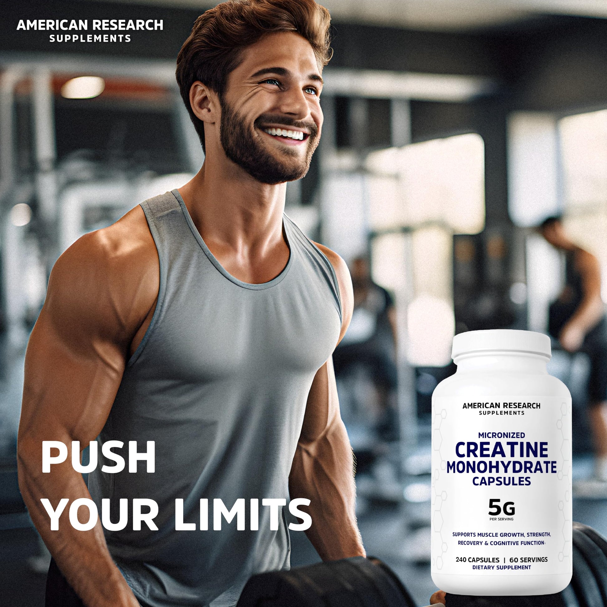 Creatine Monohydrate Capsules 5G | 60 Servings | Vegan | 4 Caps per Serving | Micronized Creatine Pills 5000mg | 240 Capsules | Creatine Pills For Men & Women American Research Supplements buy supplements canada