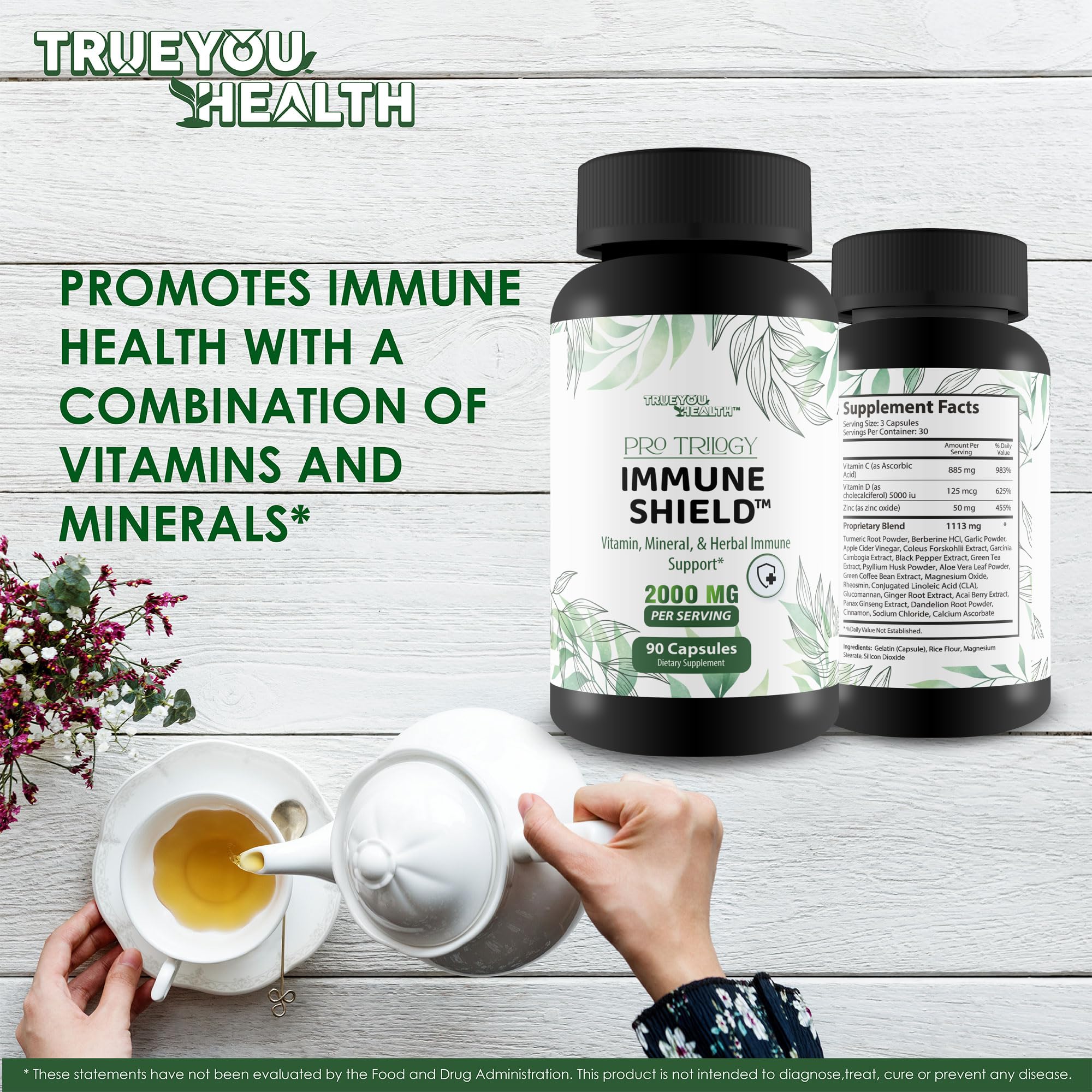 Pro Trilogy Immune Shield - Our Best Immune Support Supplement - Immune Support Capsules - Immune Boost Pills - Our Best Immune Pills Nature Vitamin D Zinc C Best Immune Support Vitamins True You Health buy supplements canada