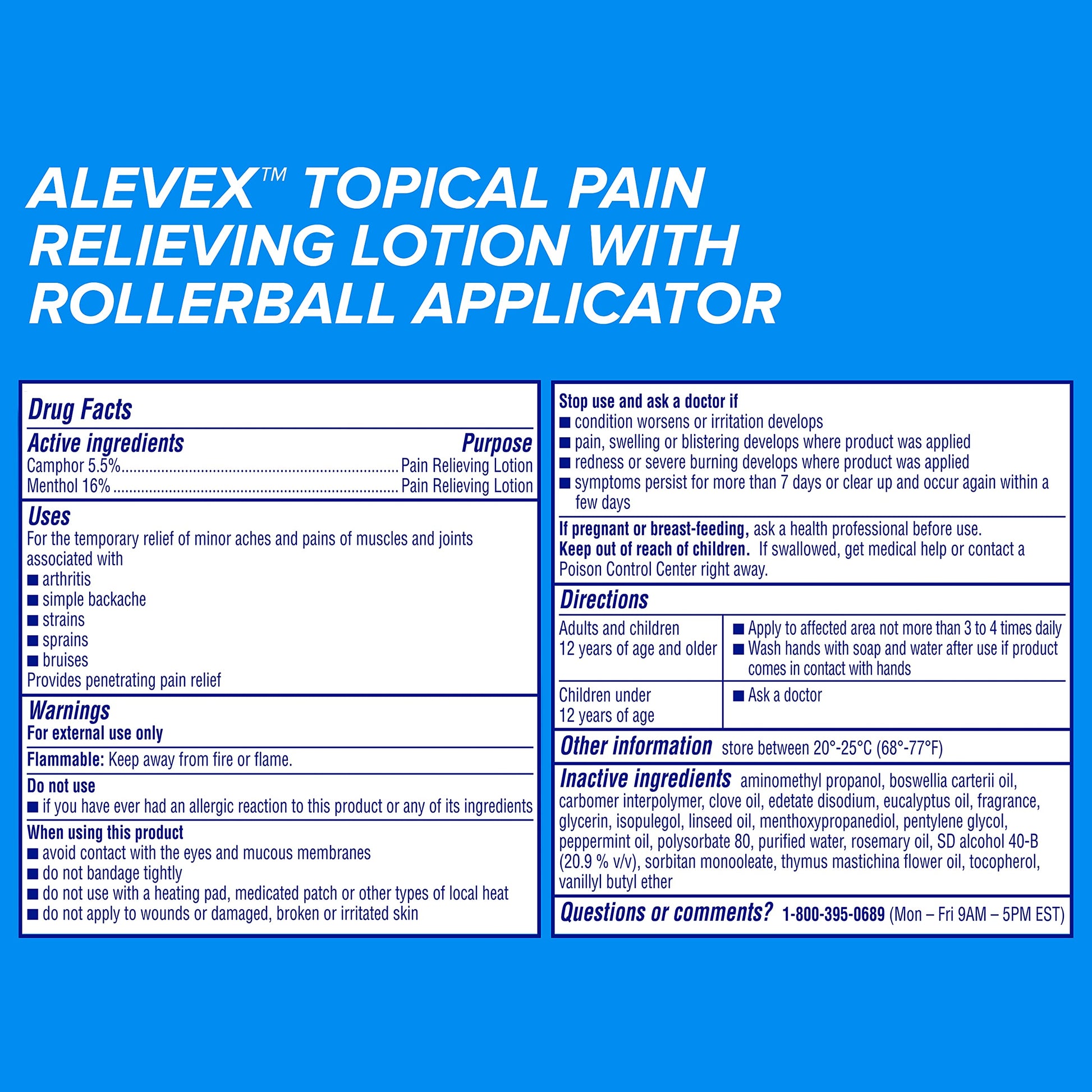 Aleve Pain Relieving Lotion with Rollerball 2.5 oz (Pack of 3) Aleve buy supplements canada