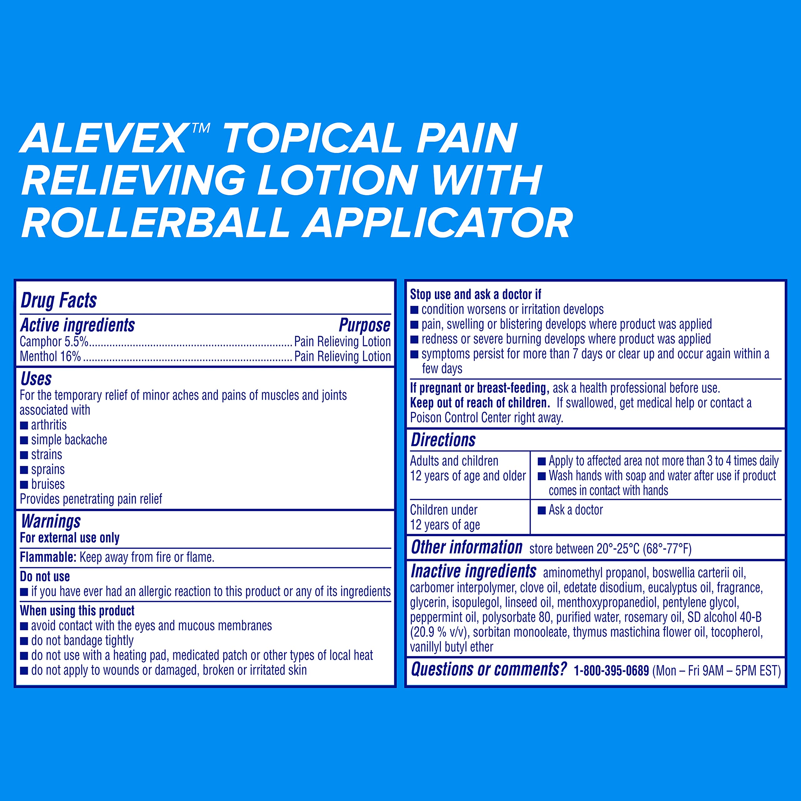 Aleve Pain Relieving Lotion with Rollerball 2.5 oz (Pack of 3) Aleve buy supplements canada