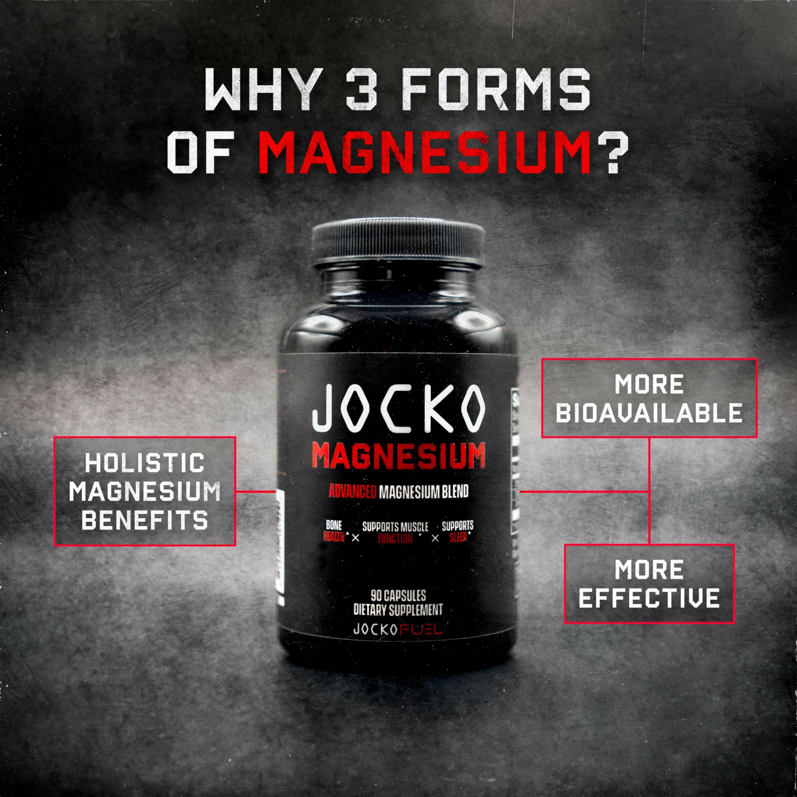 Jocko Fuel Magnesium Complex Supplement - Magnesium Glycinate, Citrate, & Taurate Capsules Dietary Supplement for Muscle Recovery & Relaxation, Heart, Nerve, Bone Support, & Sleep 30-Day Supply Jocko Fuel buy supplements canada